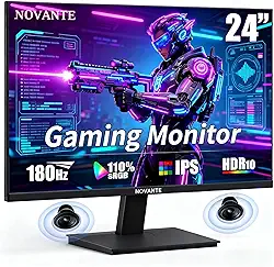 Monitor Gamer IPS 24 Polegadas, Full HD, 180Hz, 1ms, HDR400, G-SYNC, 250cd/m², Alto-falantes embutidos, Entradas HDMI/DisplayPort/USB/3.5mm