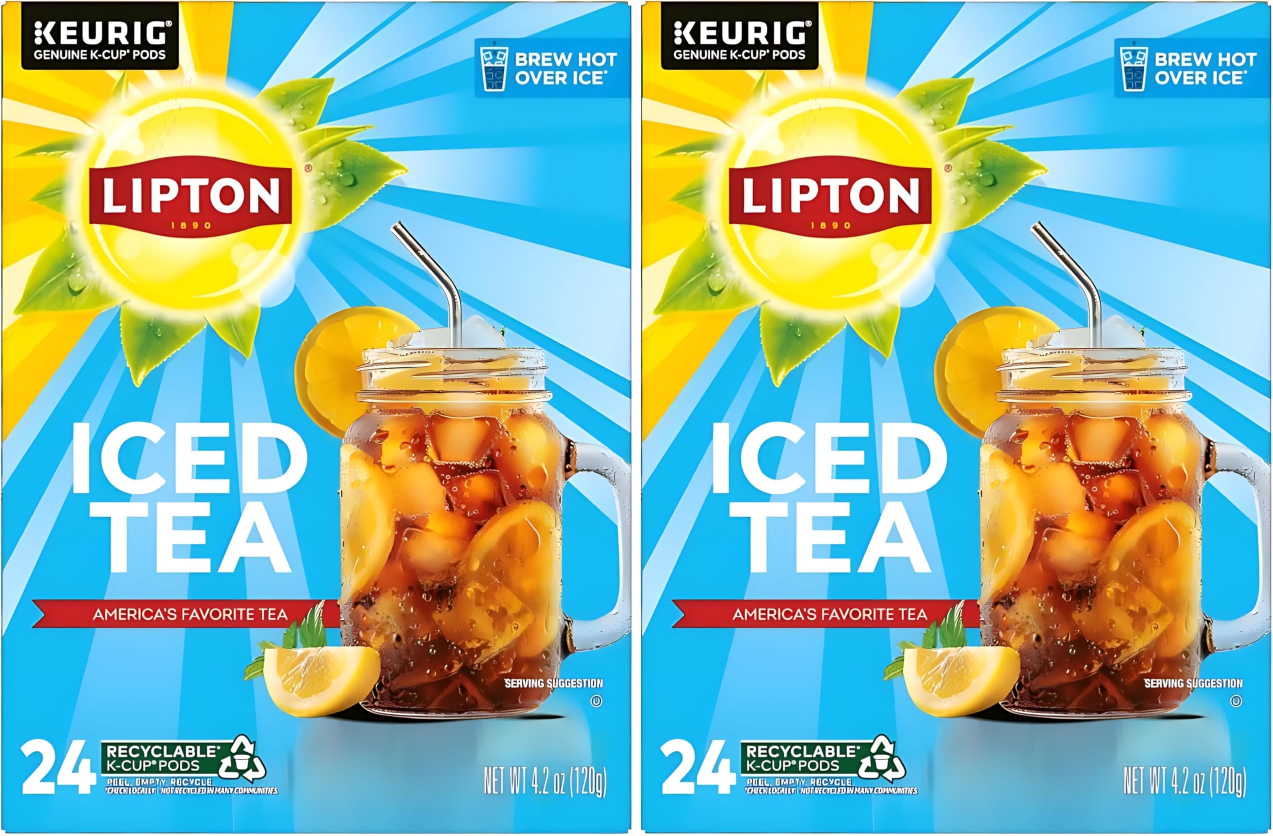 Iced Tea K-Cups, Unsweetened Black Iced Tea, 24 K-Cup Pods (Pack of 2)