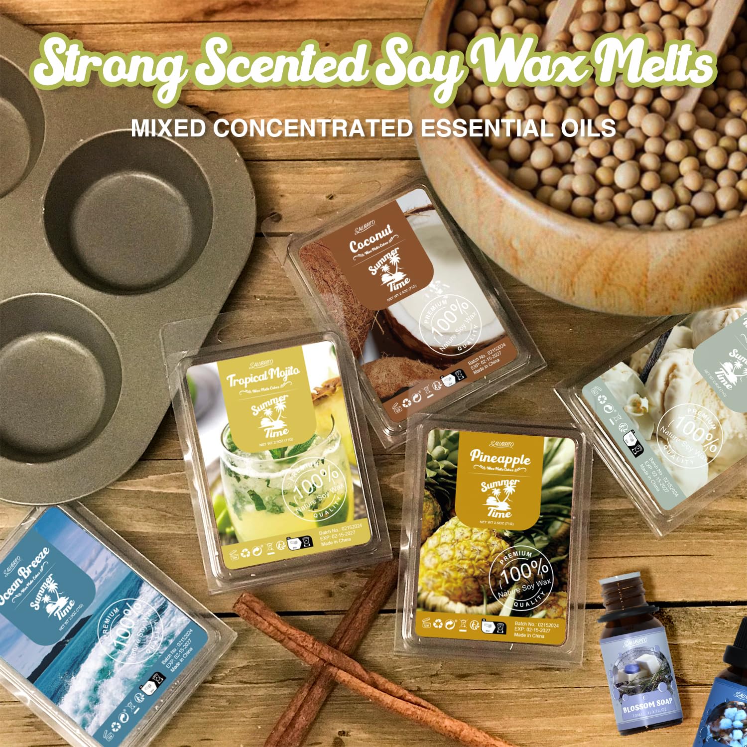 Salubrito Wosk zapachowy do lampy zapachowej, naturalny wosk Melts