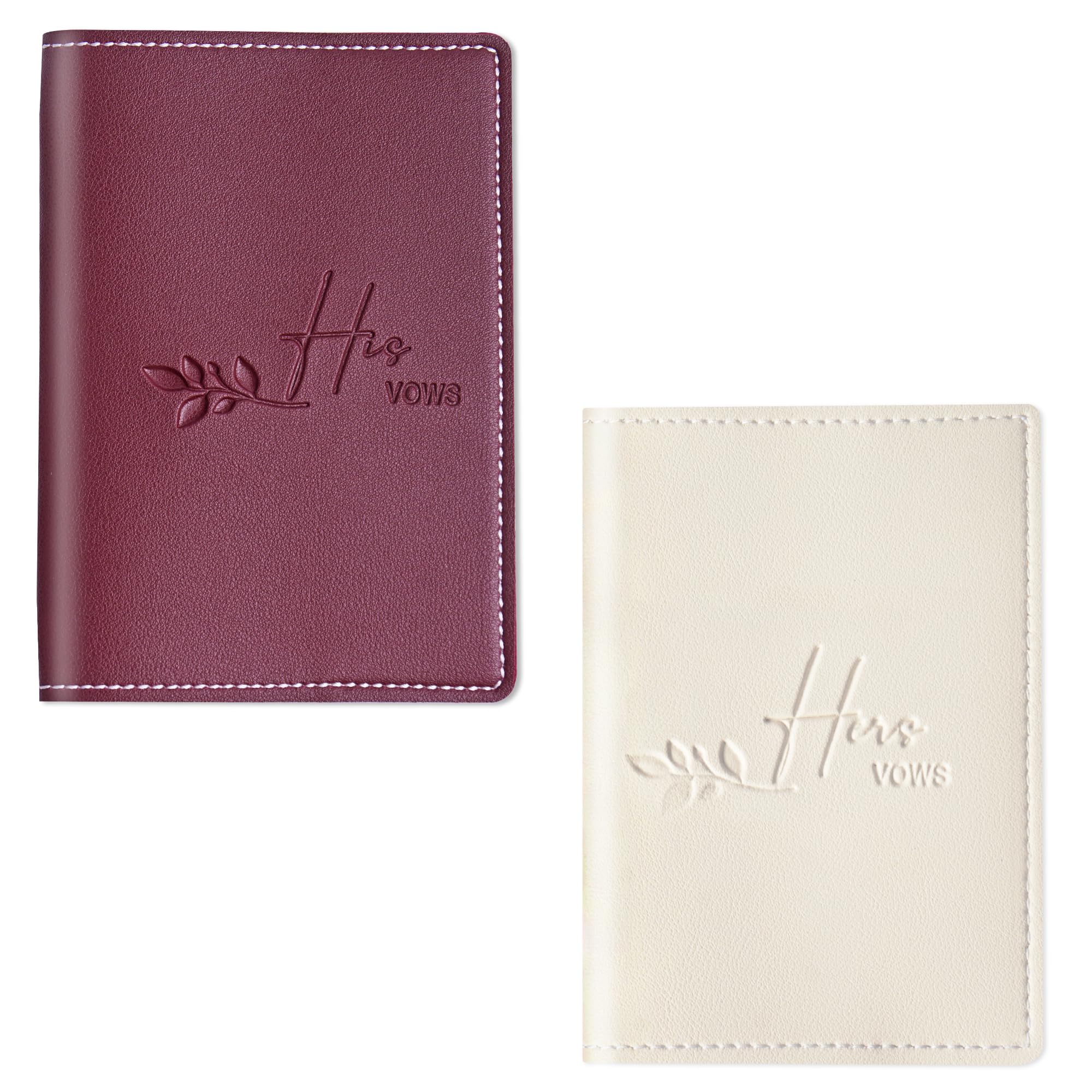 Czzmy 2 Pcs Wedding Vow Books His and Hers,Wedding Vows Journal Wedding Day Officiant Book 5.9 x 3.9 Inch,Wedding Gifts 12 Pages/Pcs(2-Red White1)