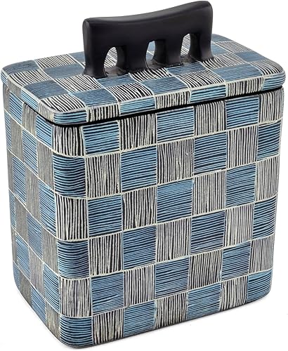 Swahili Modern Basketweave - Caja pequeña para esteatita, azulnegro