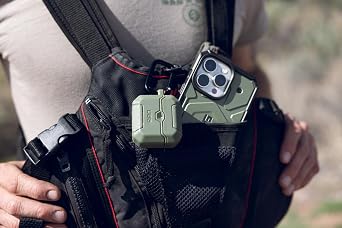 URBAN ARMOR GEAR UAG Designed for AirPods 4th Gen Case Scout, Rugged Military Grade Drop Proof Protective Cover with Detachable Carabiner Clip & Secure Lip Closure, Black