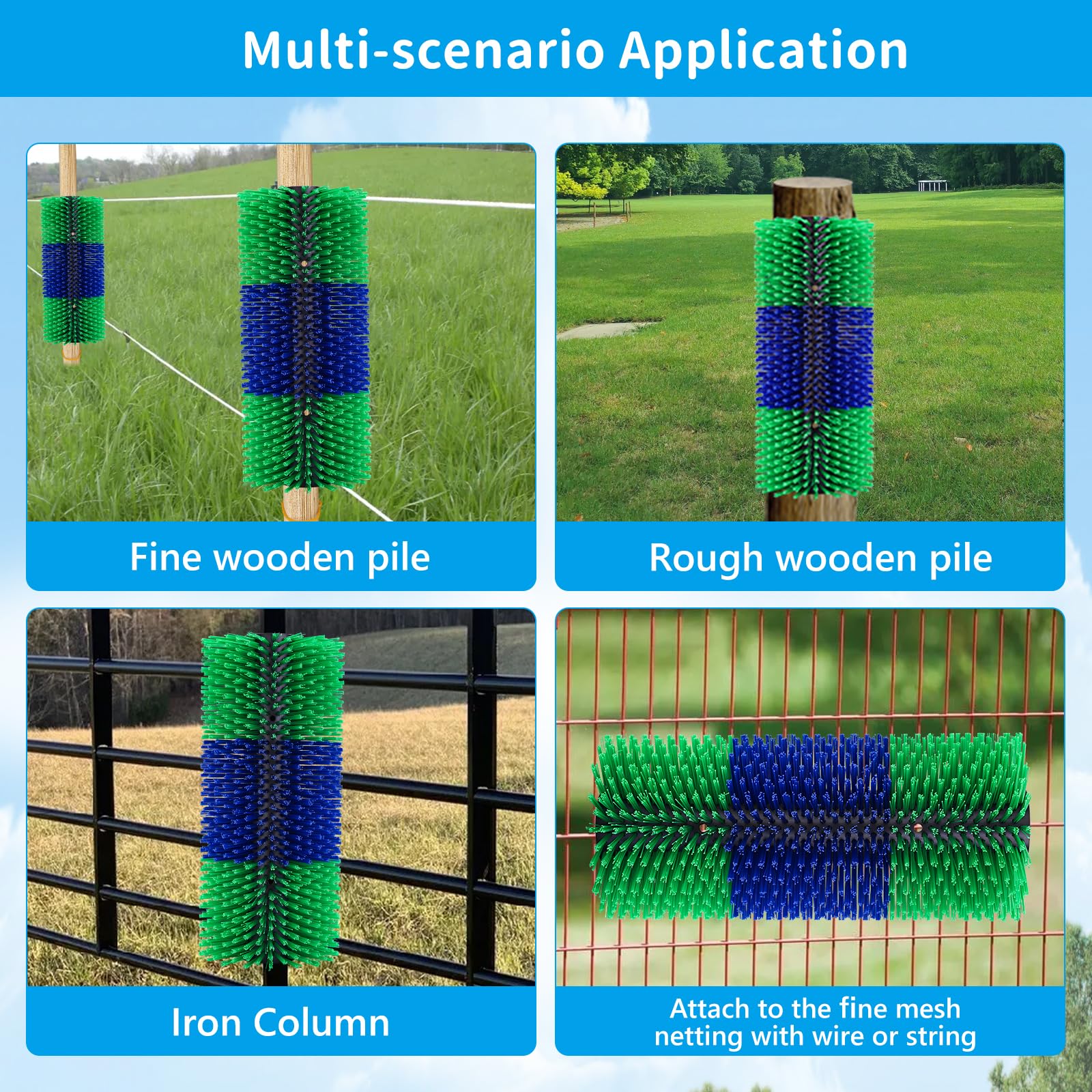 Cepillo Rascador para Caballos, Vacas y Ganado - Cepillo de Masaje para Aliviar Picazón en Mascotas (1 Paquete)
