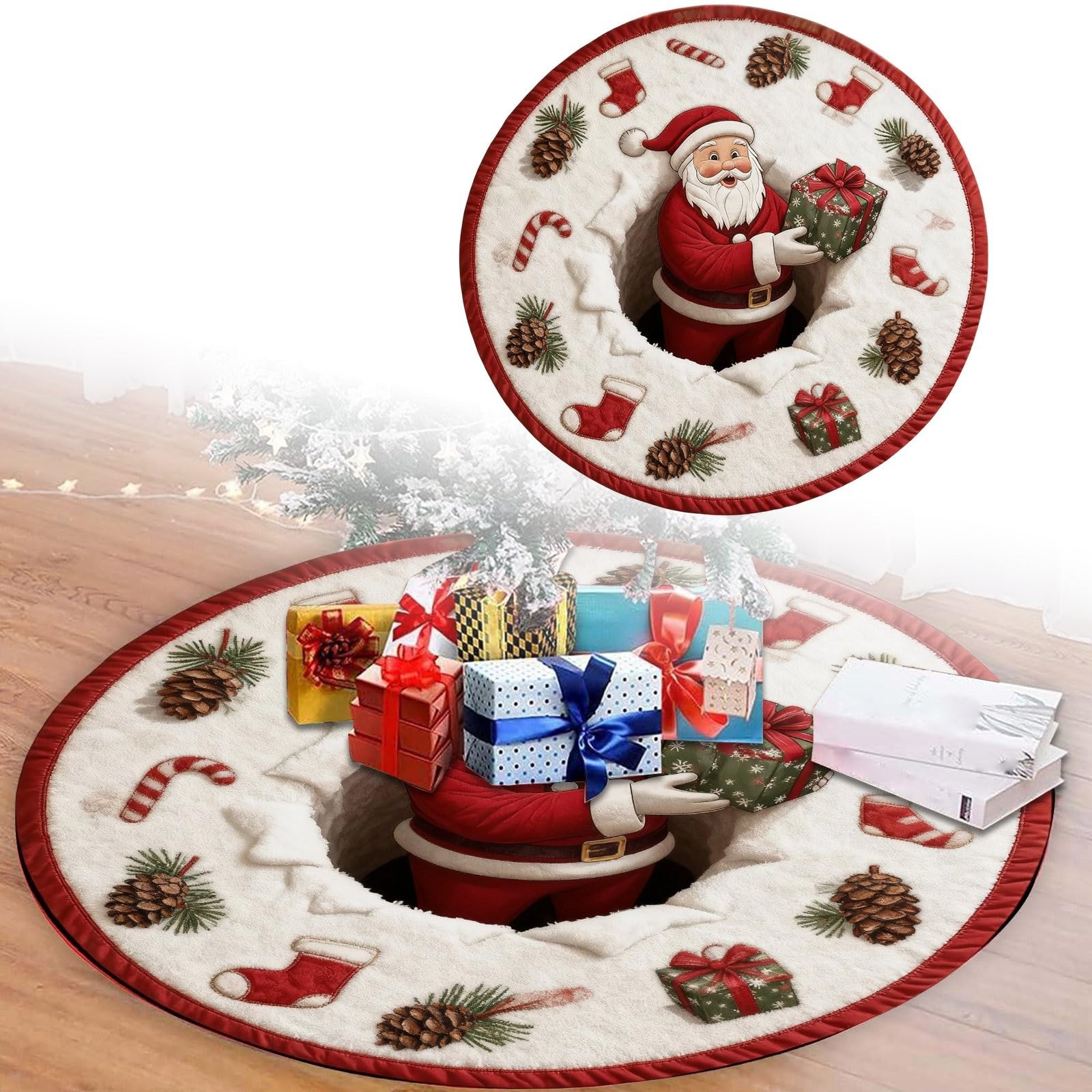 2026 Tapis de salon imitation dessin animé 3D Visual Carpet combine parfaitement l'art créatif pour créer une atmosphère festive (B,120 x 120 cm)