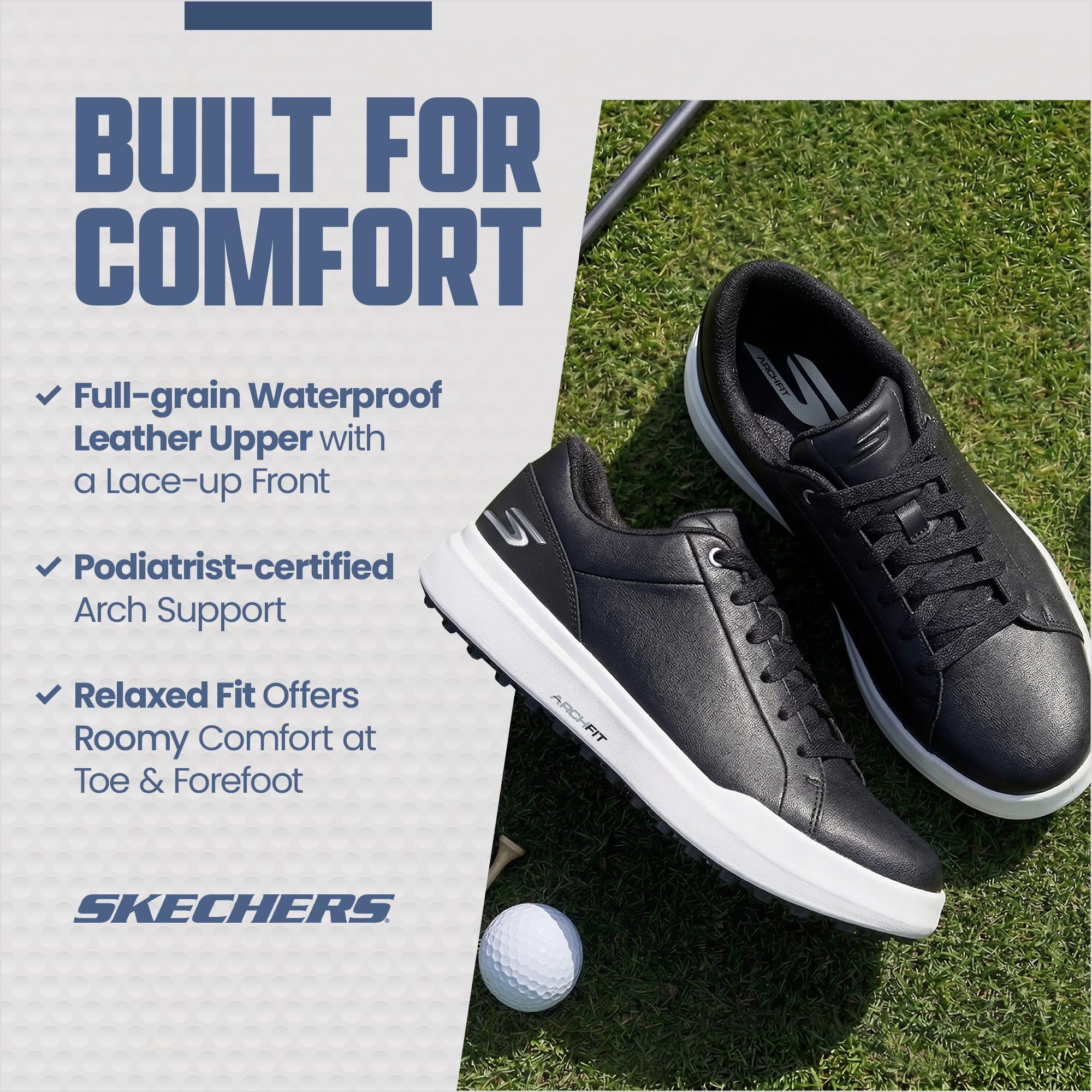 Skechers Kobiety Relaxed Fit: Go Golf Drive 6 Waterproof Spikeless Golf Shoes For WomenButy golfowe