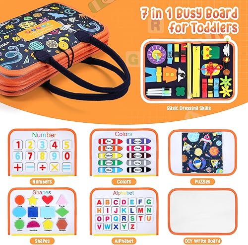 Miniatura 2 de Toddler Busy Board, Montessori Busy Board for Toddlers 3+ Years Old, Sensory Activity Board for Fine Motor Skills, Sensory Board Toys for Toddlers,