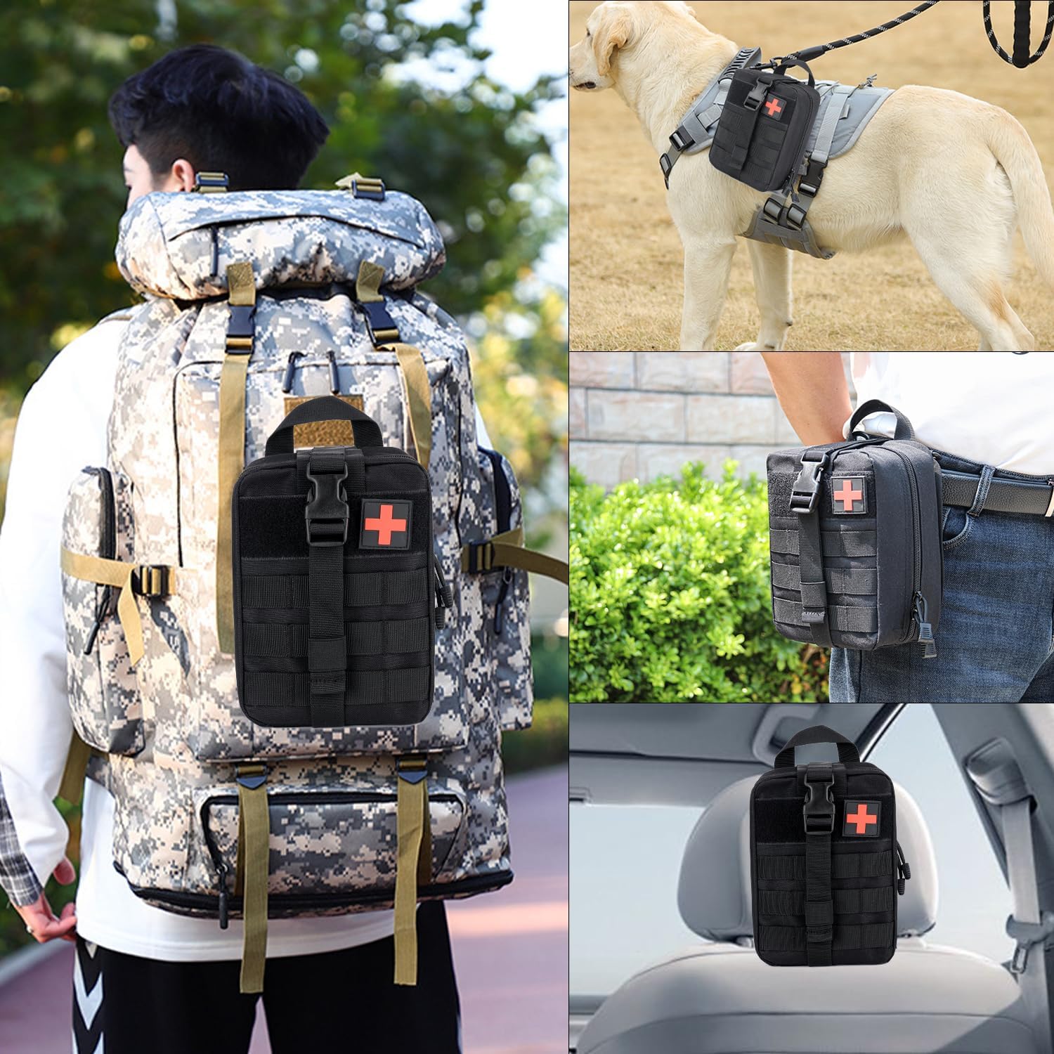 Molle First Aid Pouch Empty Medical Bag EMT First Aid Pouch Rip-Away IFAK Tactical Utility for Home and Outdoor Activities Medical Supplies (Bag Only)-A87