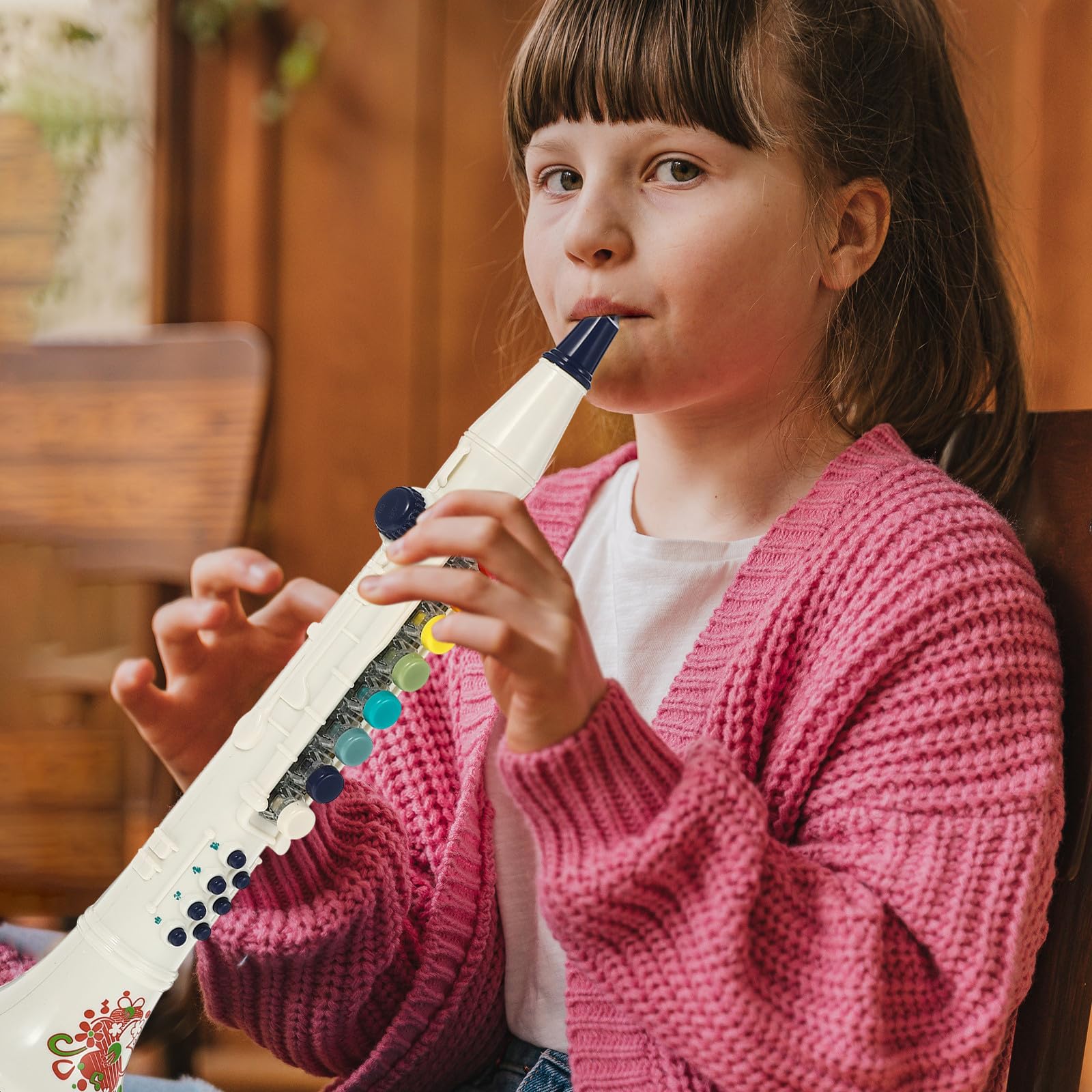 Giocattolo Clarinetto per in Plastica ABS Resistente Piccolo Strumento Musicale Educativo Suonatore a Soffio Leggero e Portatile per Apprendimento e Gioco Creativo