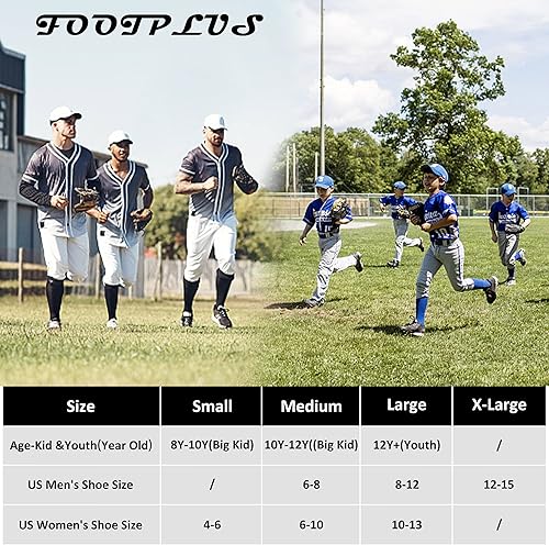 Miniatura 2 de FOOTPLUS Calcetines de béisbol y sóftbol, unisex, por encima de la rodilla, sólidos, deportivos, rugby, fútbol, regreso a casa