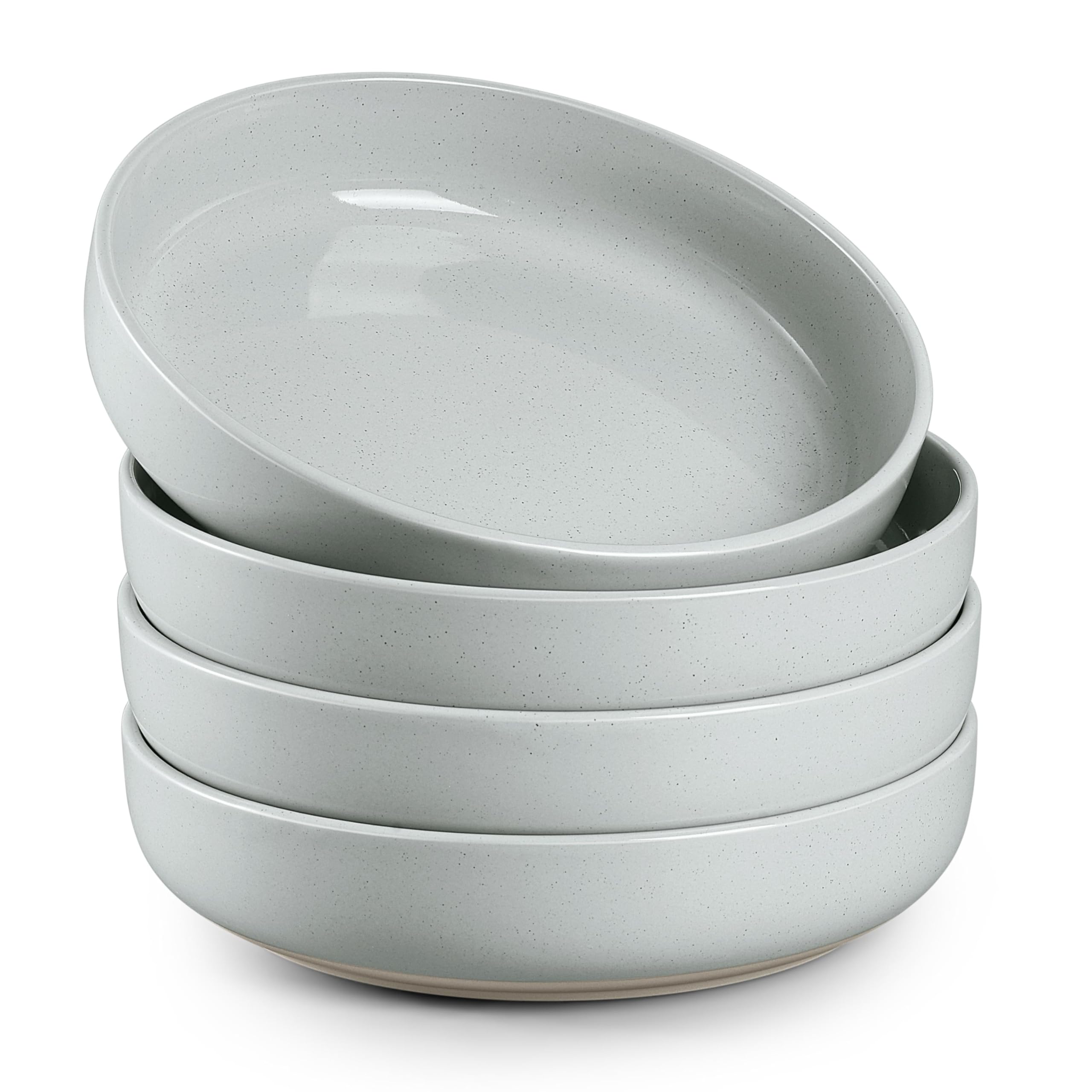 HaWare Pasta Bowls Set of 4, 33oz Large Salad Bowls for Home Kitchen, Ceramic Serving Plates for Soup, Cereal, Scratch-resistant Wide and Shallow