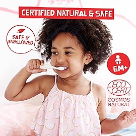Jack N\' Jill Natural Toothpaste for Baby and Infants - Fluoride Free Training Toothpaste, 40% Xylitol, BPA Free - Strawberry & Blueberry, 1.76 oz (Pack of 4)