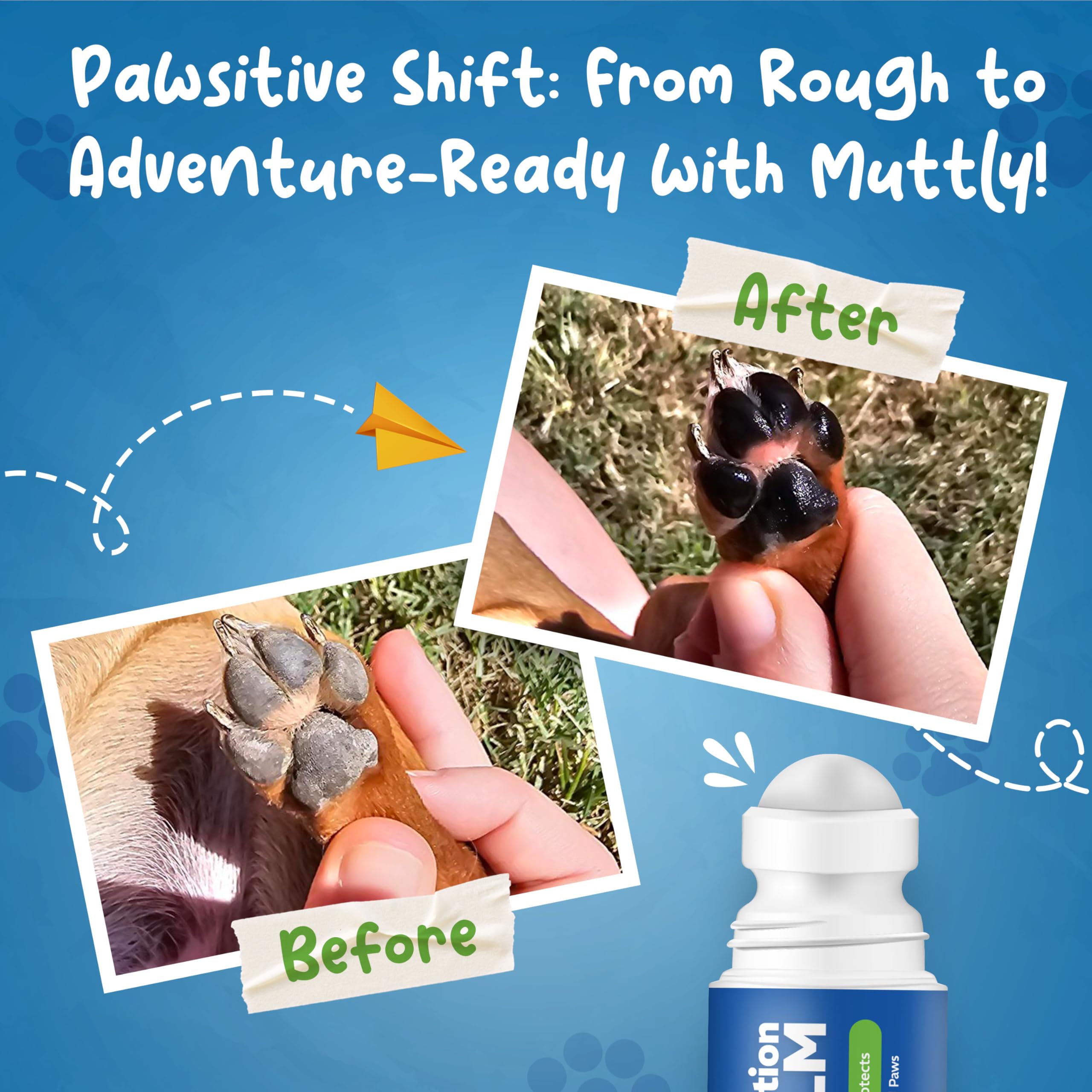 Roll-On Dog Paw Balm - Moisturizer & Soothing Protection from Snow & Hot Pavements - Snout Soother for Dogs - Easy & Fast to Apply, Natural, Non-Toxic, Food-Grade, Lick-Safe Wax - image 3