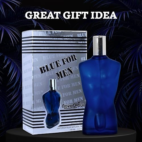 Miniatura 4 de NovoGlow Blue For Men – Eau De Parfum Spray para hombres de 3.4 onzas líquidas – Perfume masculino y picante de larga duración, aroma fresco todo el