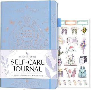 Legend Self-Care Journal – Guided Daily Reflection Journal to Support Mental & Physical Health – Daily Mood, Meditation & Personal Development Notebook – 7.1x10.5”, Lasts 3 Months (Periwinkle Gold)