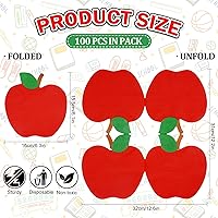 Vista 2 de Whaline Paquete de 100 servilletas de papel desechables de manzanas rojas, servilletas de papel desechables para la temporada escolar, servilletas