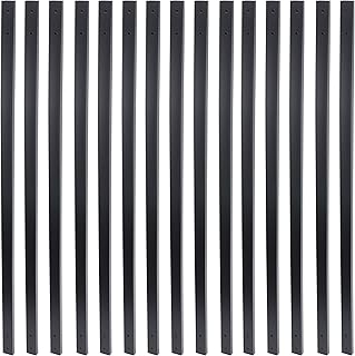 Myard 32-1/4 Inches Traditional Rectangular Iron Deck Balusters Furniture w/Screws for Wood Composite Facemount Railing Staircase Balustrade, Classic Geometric Styling (25-Pack, Matte Black)