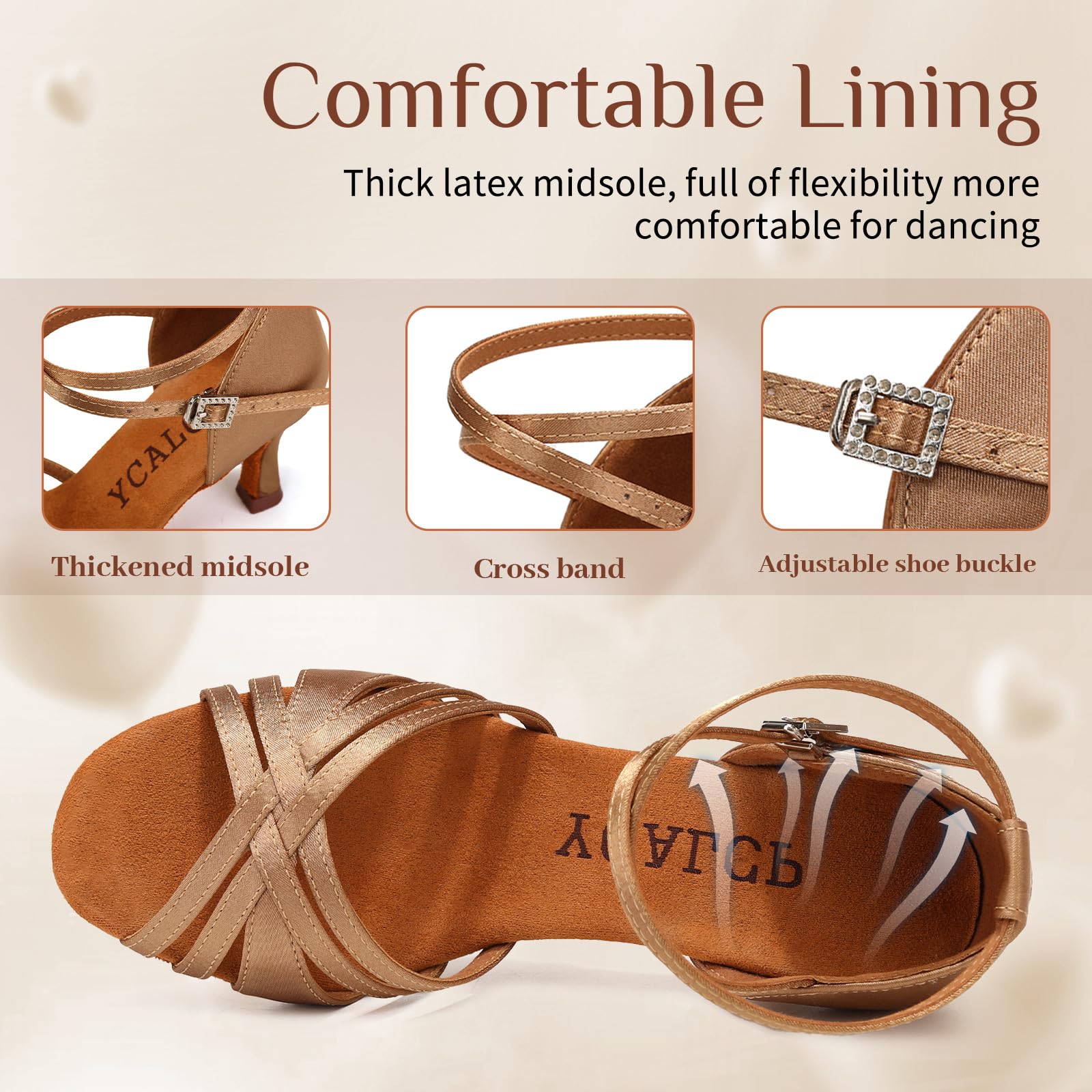 Kobiety Dziewczyny Ladies Ballroom Latin Tango Dance Shoes Buty na obcasie Salsa Latin Dance Open Toe Shoes,EM-L3049