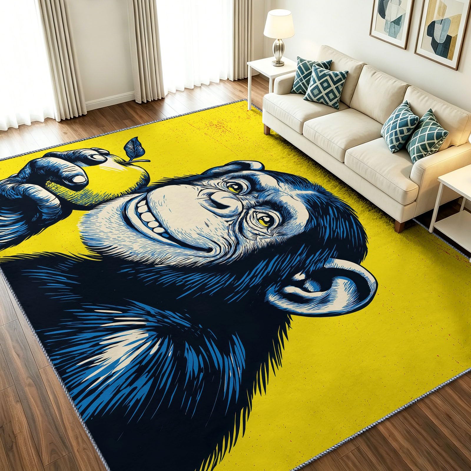 Alfombra antideslizante suave de 90x150 cm para puerta de entrada estilo cómic
