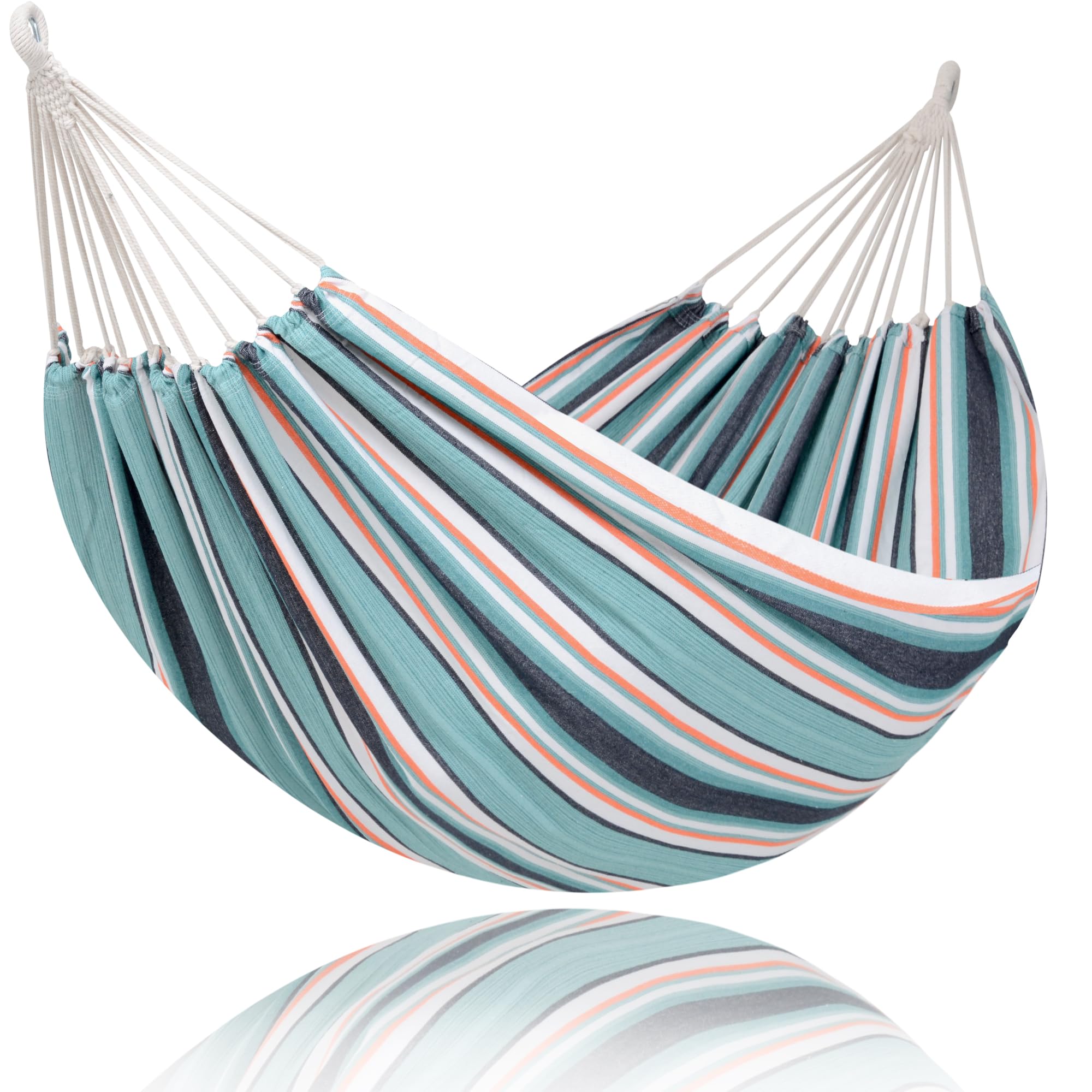 SUNCREAT Extra Large 2 Person Hammock for Camping, Green &amp; Red