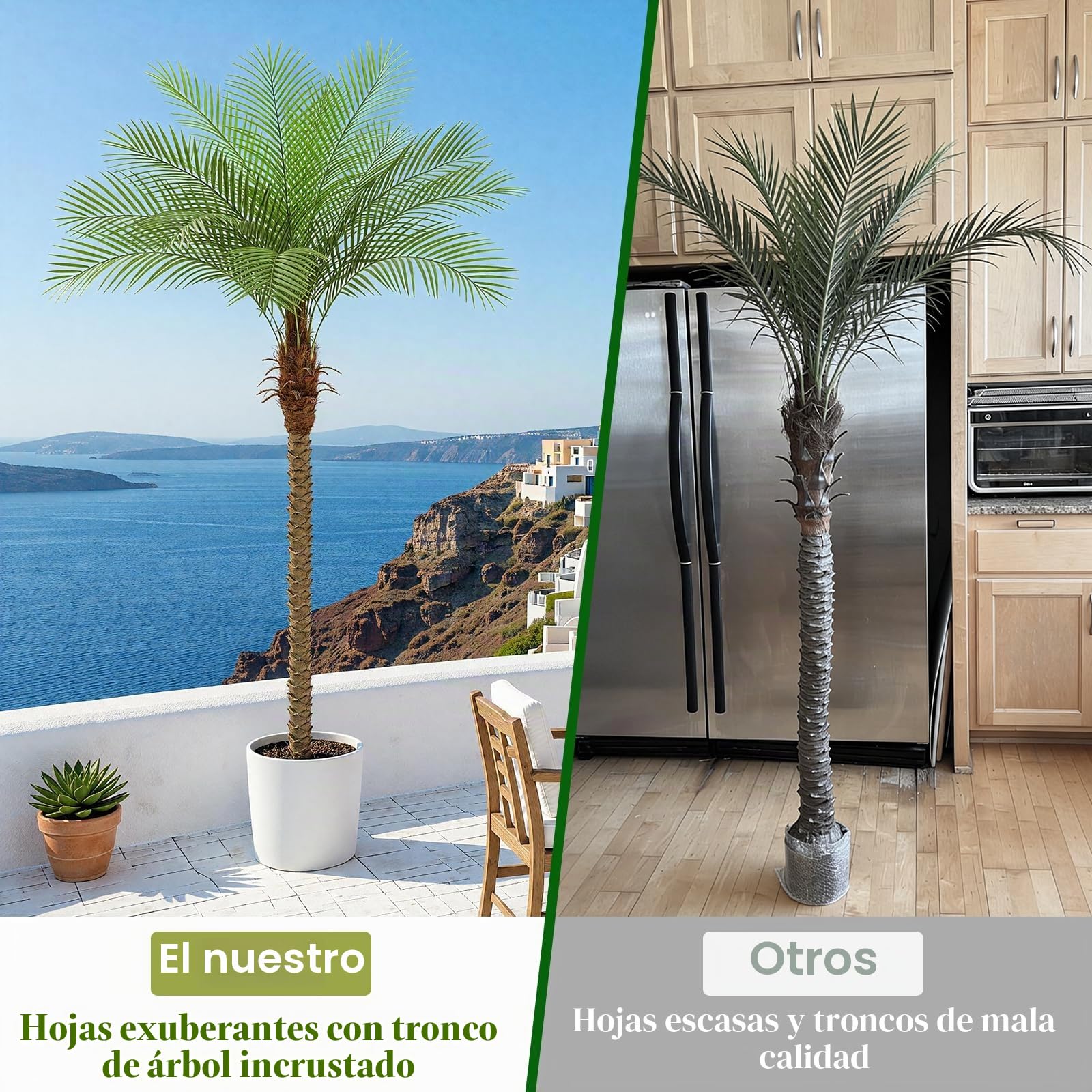240 cm Palmera Artificial Phoenix Palmeras Artificiales Altas con 18 Hojas Ajustables Plantas Artificiales Phoenix para Patio Exterior Piscina Oficina en Casa Salón Jardín (1 Unidad, 240 cm)