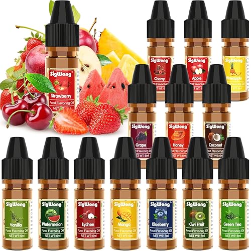 Aceite saborizante para alimentos, 14 sabores de aceite saborizante líquido natural puro, sabores concentrados de caramelo para hornear y cocinar,