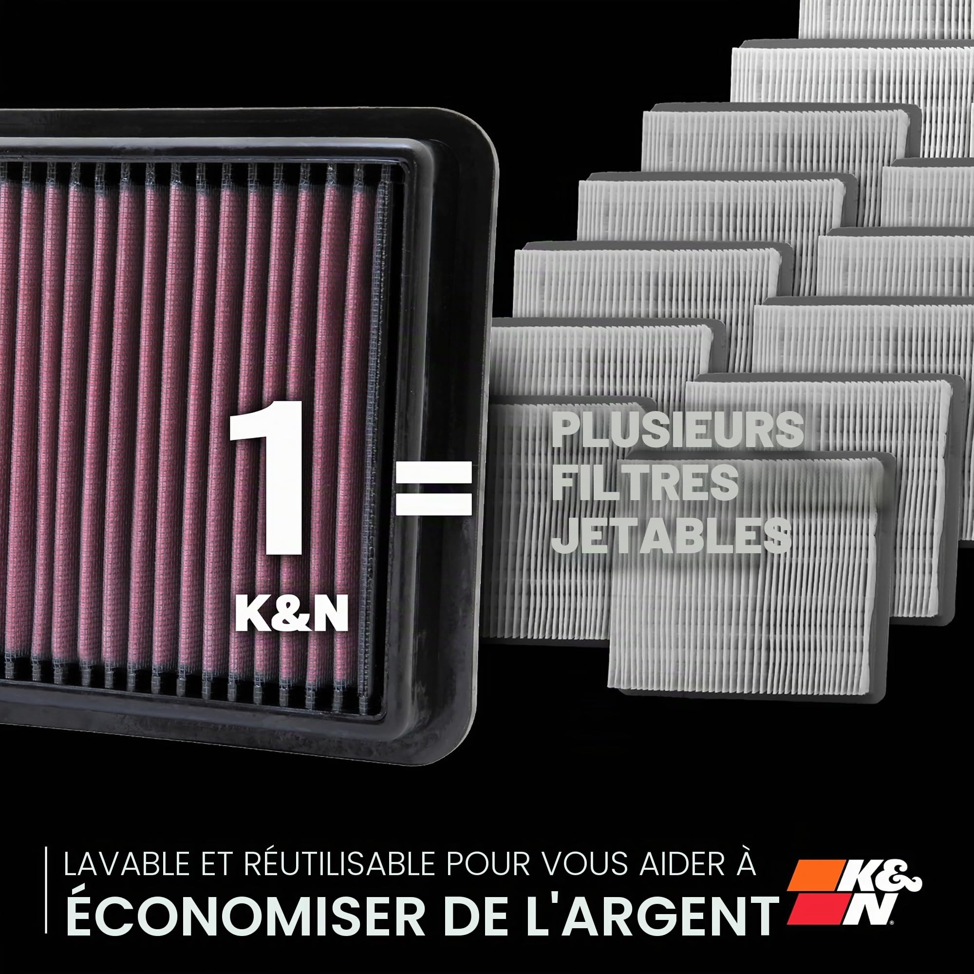 K&N 33-2468 Filtre à Air du Moteur: Haute Performance, Premium, Lavable, Filtre de Remplacement, Plus de Pouvoir, 2012-2018 (Civic, ILX)