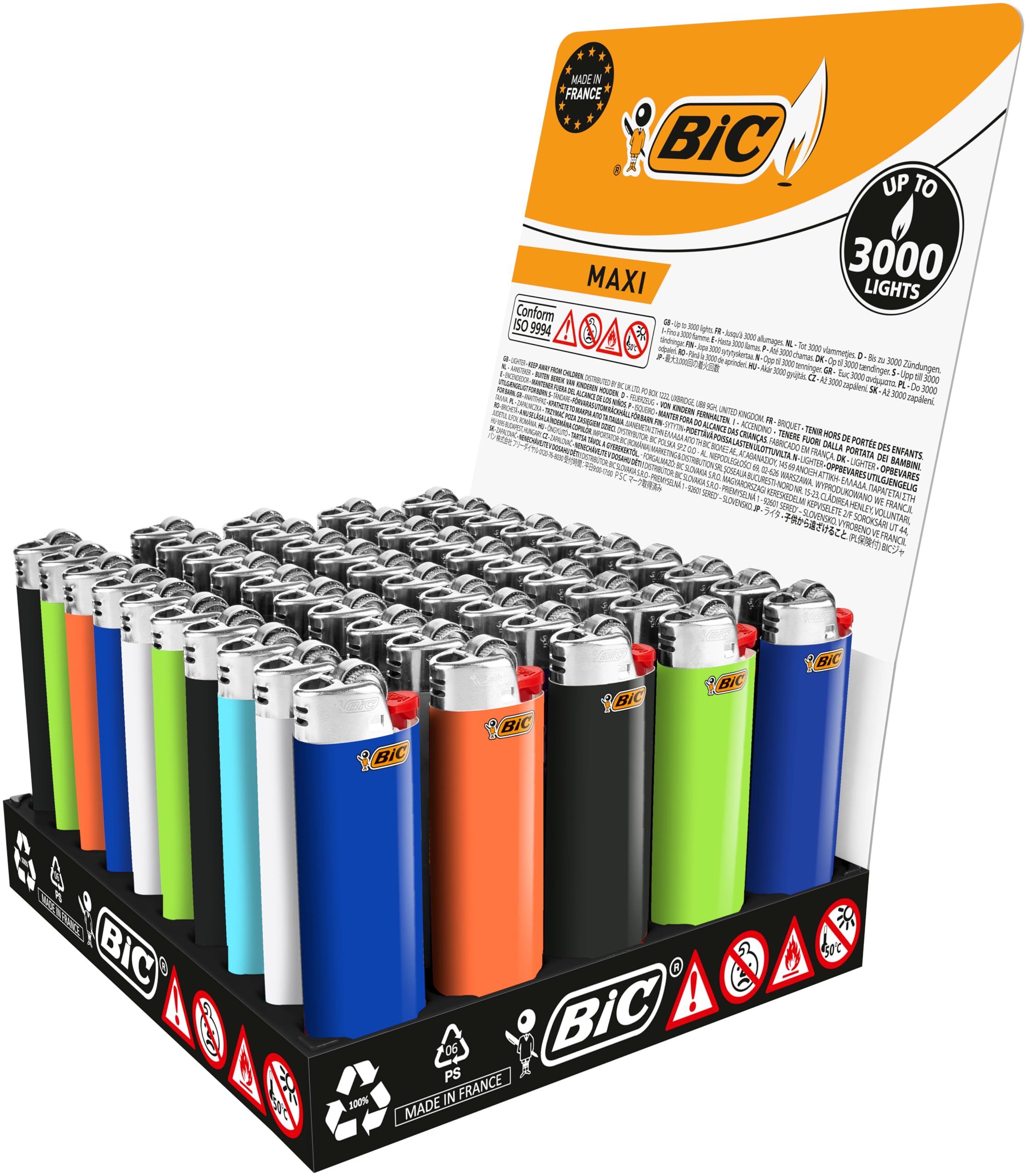 BIC - 50 accendini maxi assortiti