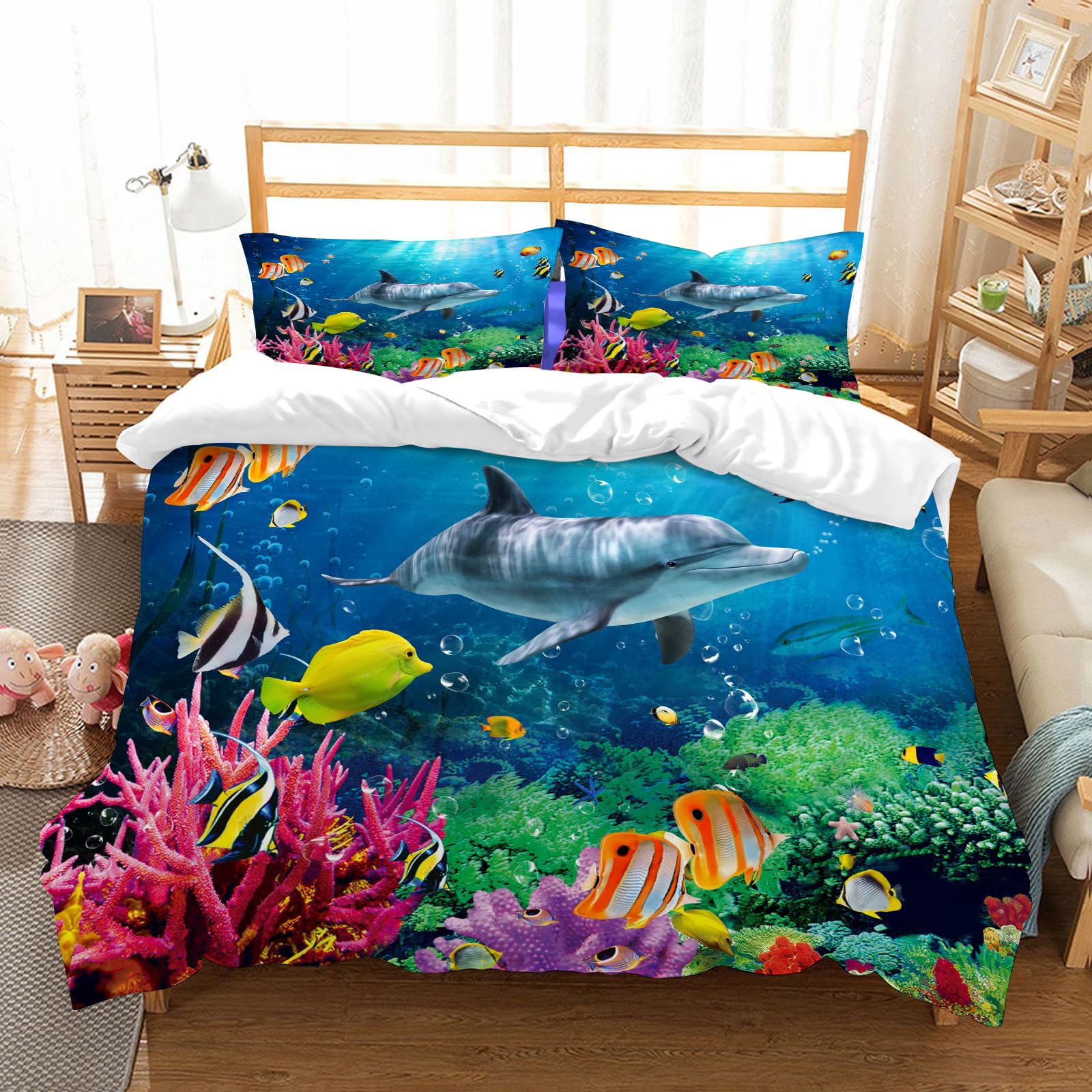 Linge de lit dauphin 100% microfibre haute qualité 178x208cm confort thermorégulateur durable