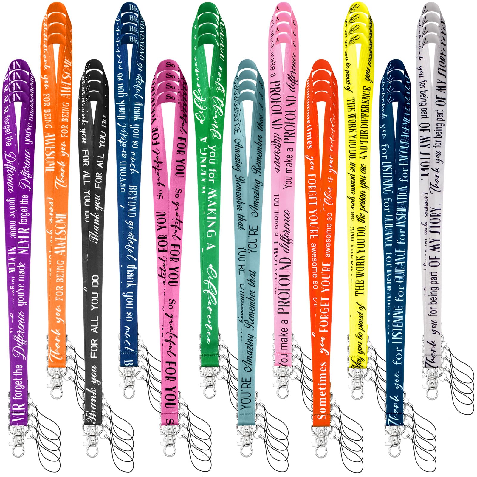 Motipuns Lanyard Bulk for ID Badge Employee Coworker Appreciation Gifts Motivational Keychain for Teacher Nurse Staff