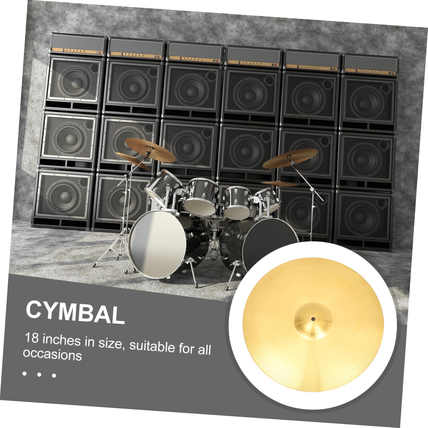 ifundom Drum Kit Cymbals 18 Alloy Bronze Practice Cymbals Round Edges Safe for Jazz