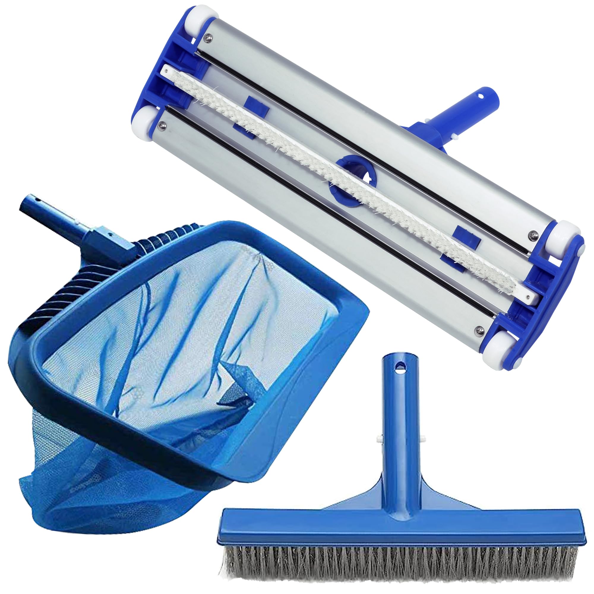 POOLTOOL Swimming Pool Vacuum Head 18 inch, Swimming Pool Deep Leaf Net Rake & Swimming Pool Algae Cleaning Brush 10 Inch, Cleaning Kit-picture-24