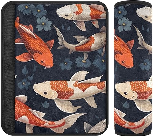 RPLIFE Koi Fishes on Kids Car Seat Belt Shoulder Pad Soft Auto Seat Belt Cover, Seatbelt Cover Washable, Shoulder Seat Belt Protector