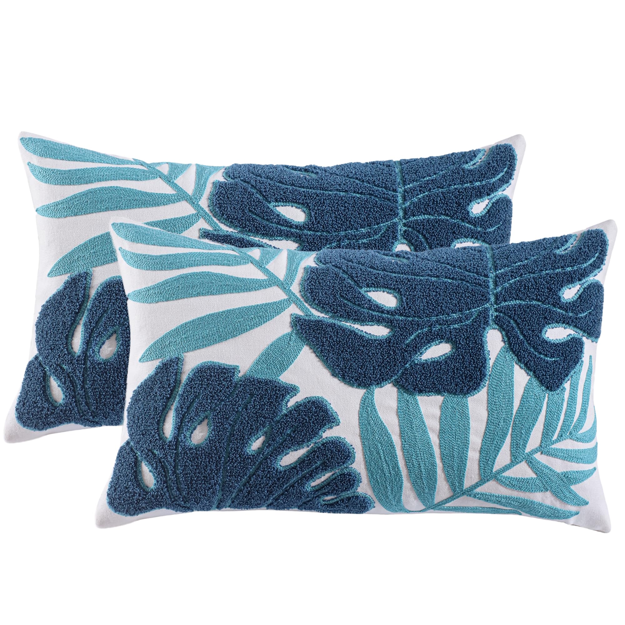 Housse de coussin plante botanique motif palmier pour déco été