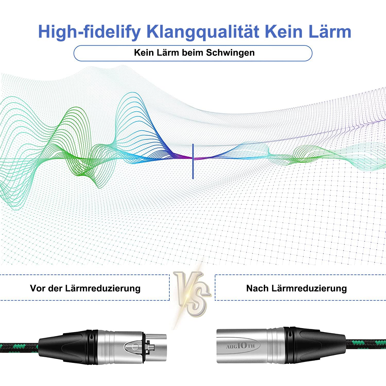 XLR Pro Mic Cable Male to Female 3-Pin Red Balanced Shielded Microphone Cable for Amplifier, Mixer, Speaker Systems, Recording Studio, 20Ft