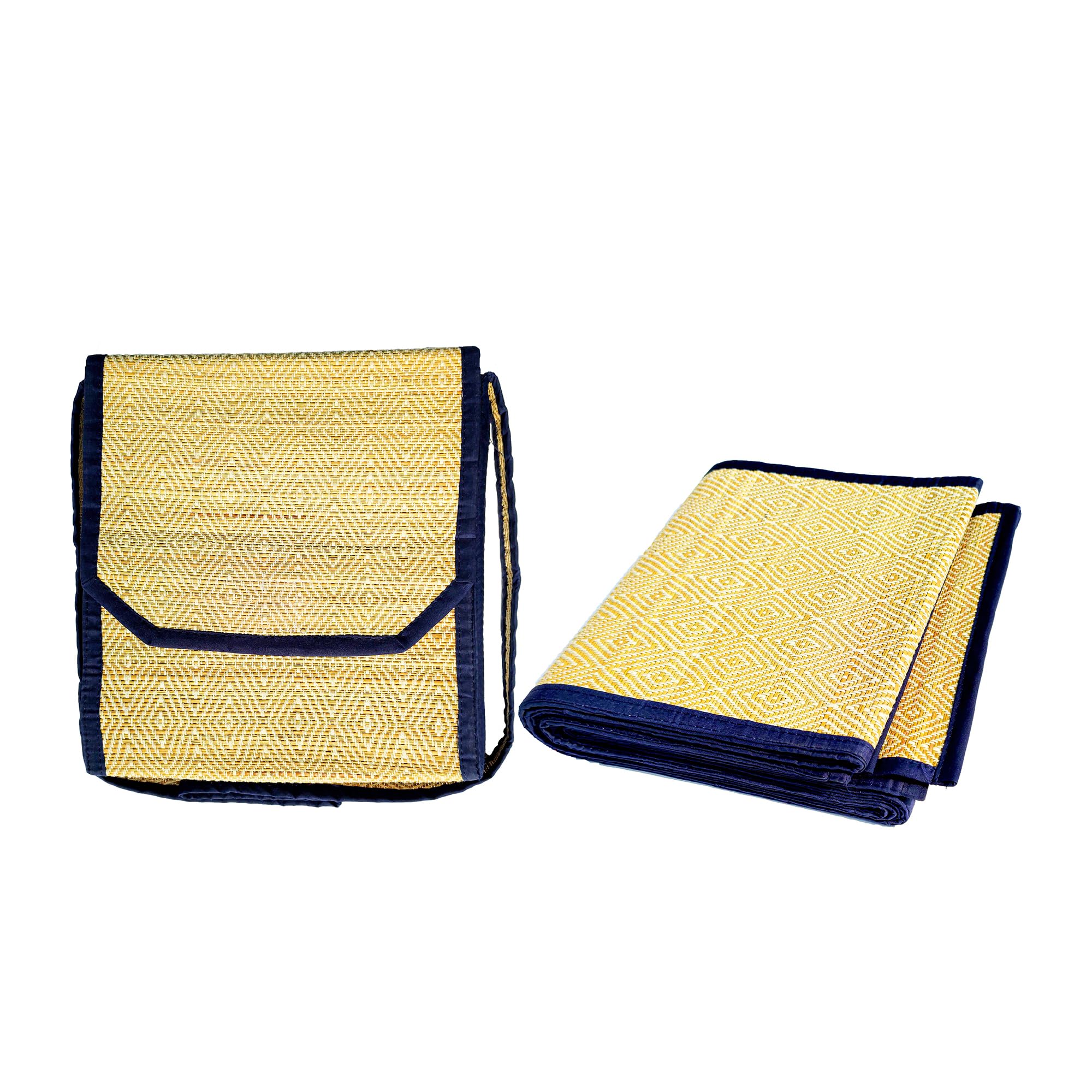 Handmade 3 fold chatai mats Home korai Grass mat Natural kusha Grass madur Kathi mat eco Friendly darbha korai pai Sitting Sleeping Floor mat as Yoga mat with 1 Carrying Hand Bag (Grey-White) (B0BNR46WVY) Amazon Price History, Amazon Price Tracker