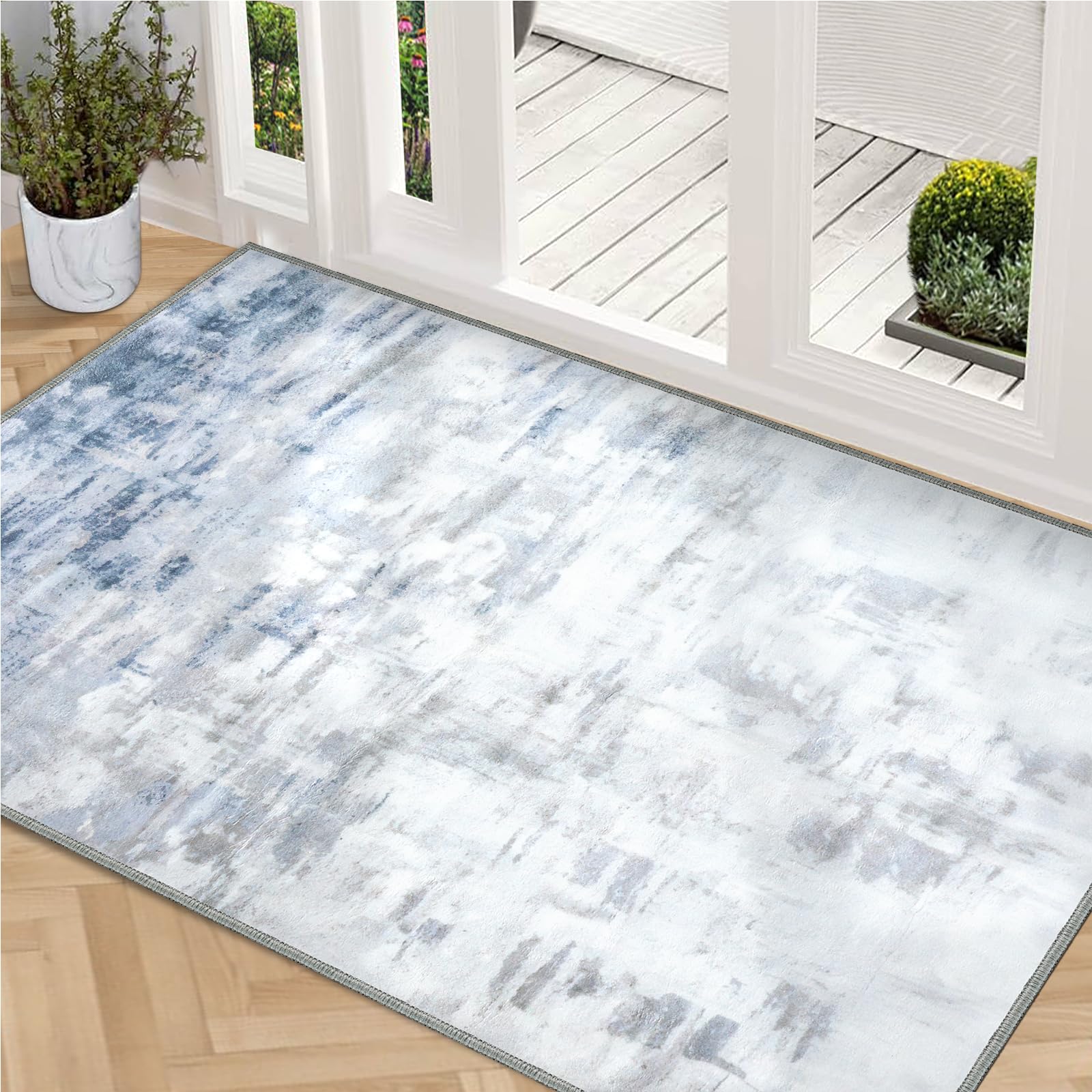 Door Mat, Front Indoor Doormat 36"x60" Non Slip Entryway Rug Indoor, Washable Small Rug for Bedroom Kitchen Bathroom Laundry Low Profile Throw Rug(3x5