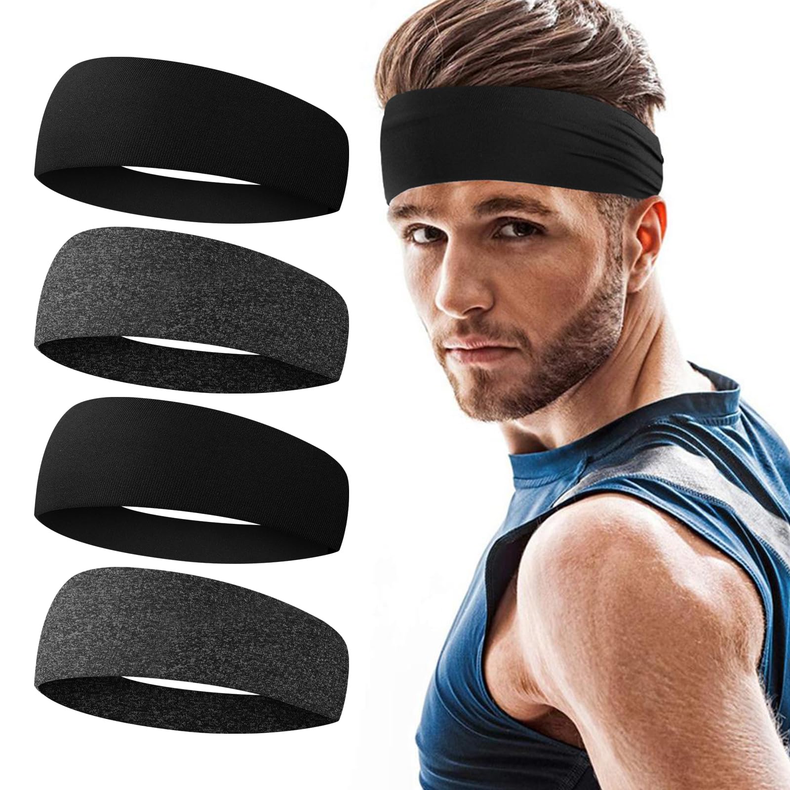 Frogetu Fascie Sportive Per Capelli - 2 Pezzi, Antiscivolo, Elastiche, Per Yoga E Fitness