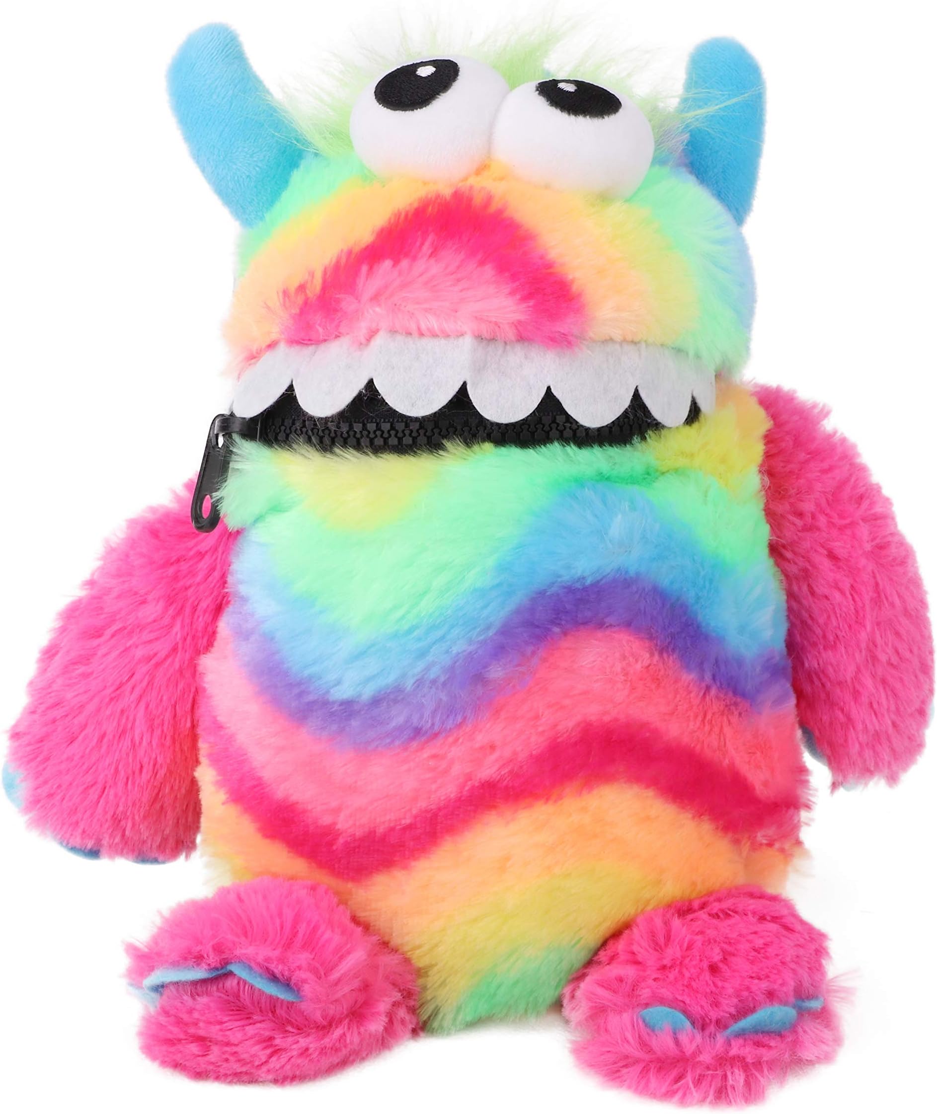 9" (23cm) Rainbow Colour Worry Monster Plush Soft Toy - Loves Eating Your Worries