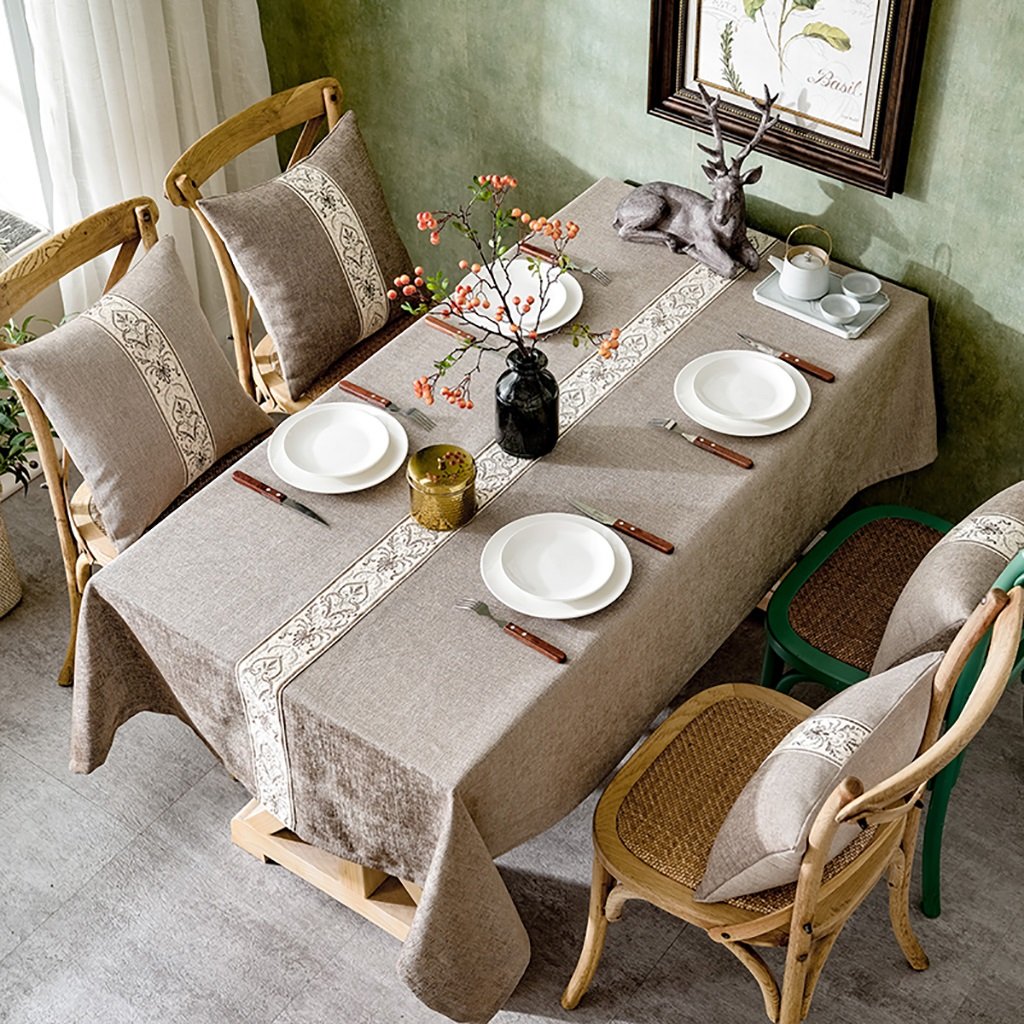Nappe ronde de cuisine pour repas de famille et réunion conviviale