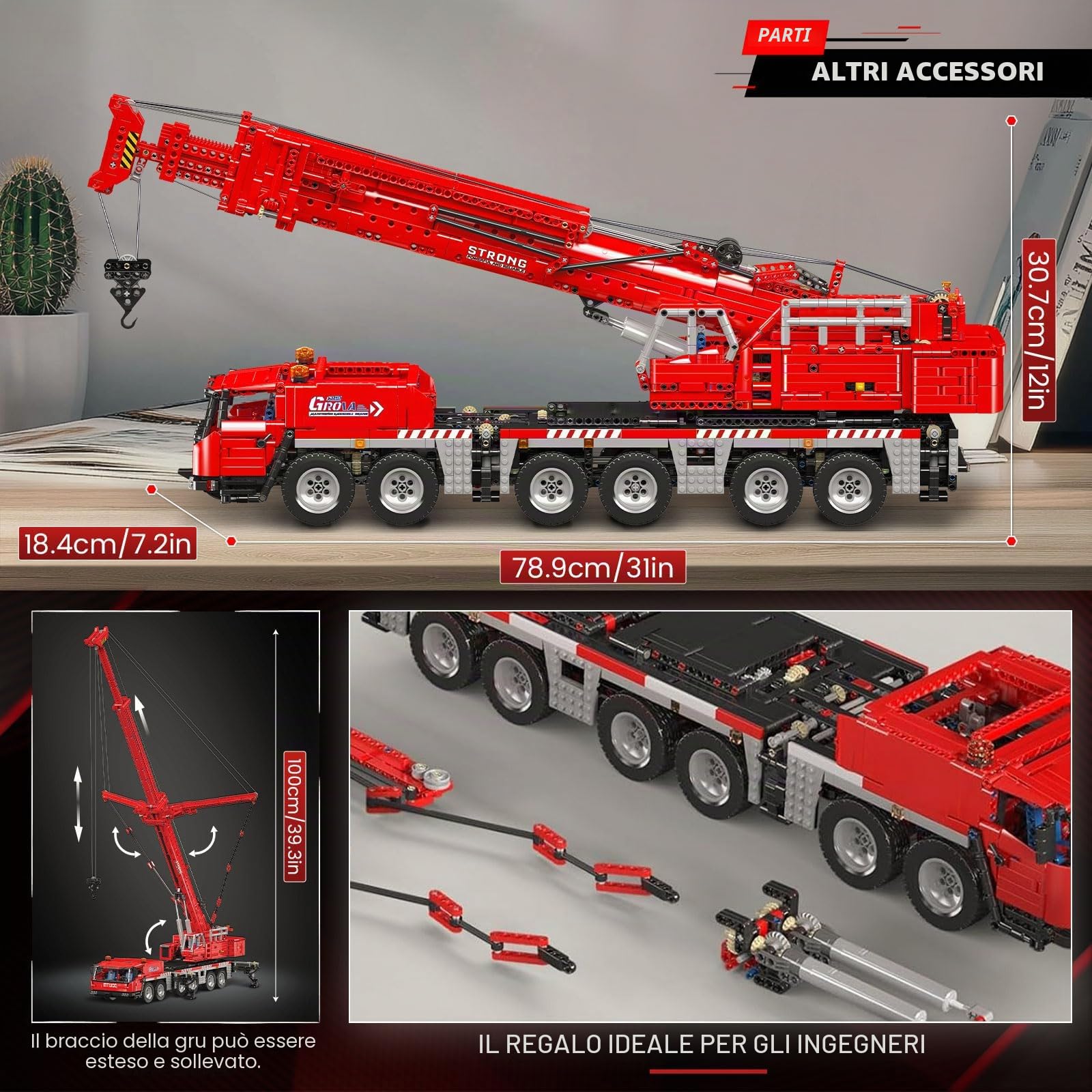 Mould King 17065 GMK Kit di costruzione di gru mobile, 4566+ pezzi modello di camion ingegneria con motori compatibile STEM giocattolo di costruzione per adulti e adolescenti