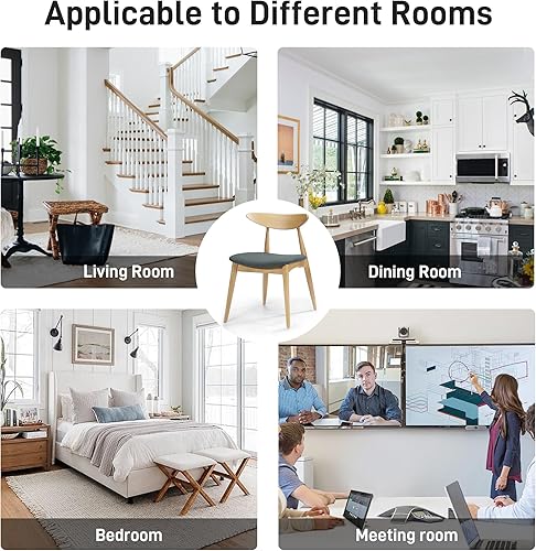 Miniatura 6 de Set of 2 Dining Chairs and Table & Chair Sets - Retro Rubberwood Ergonomic Back Support with Plush Cushions, 300 lbs Capacity for Dining Room,