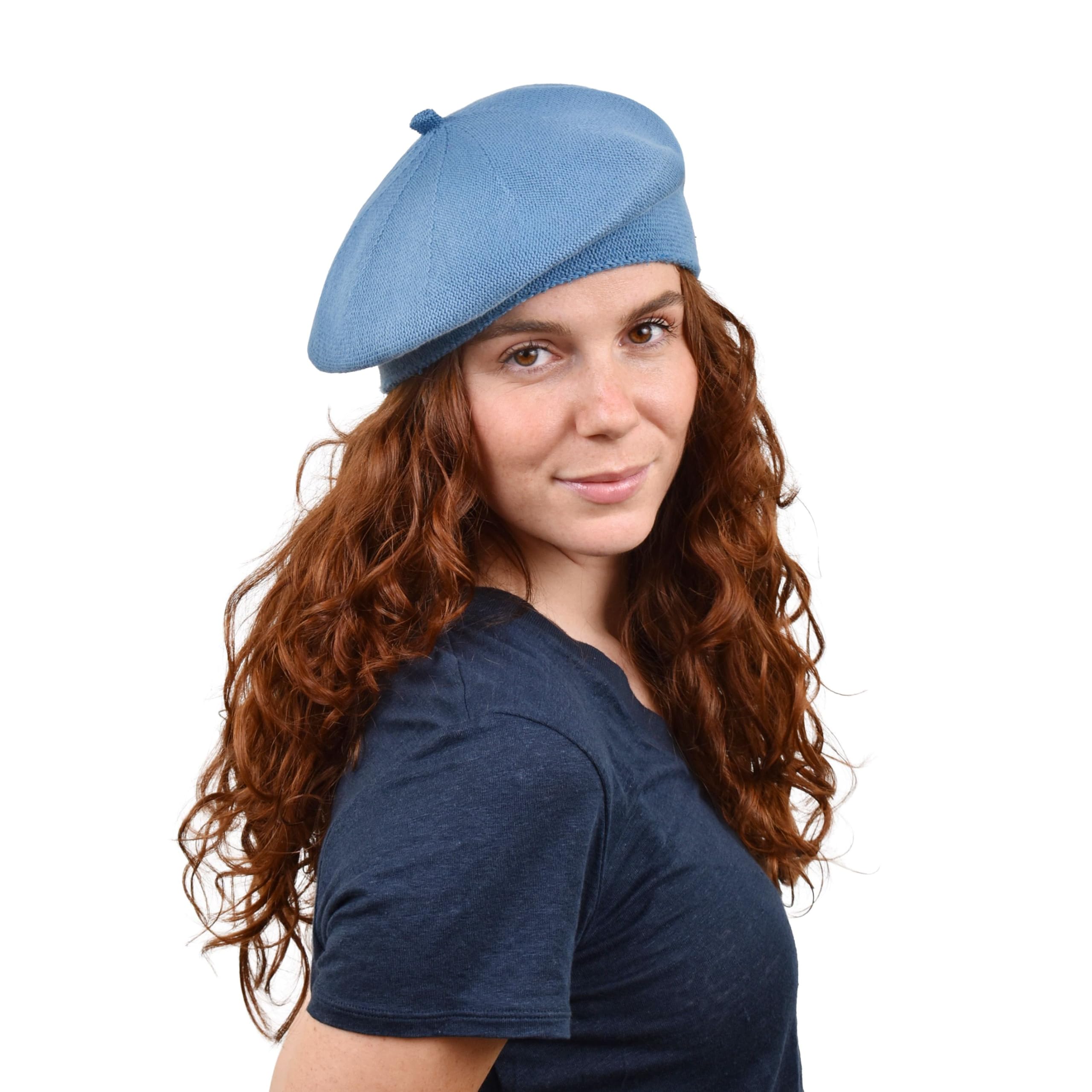 MELEGARI Bonnet Basque Femme | 100% Coton | Sofia Beret | Printemps Été