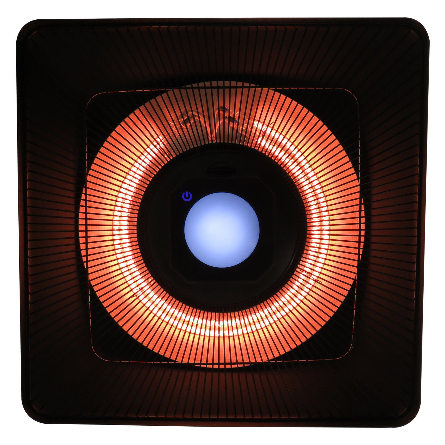 Outsunny Terrassenstrahler Deckenstrahler Heizstrahler mit Fernbedienung LED Beleuchtung, 2000W, 43x43x25cm