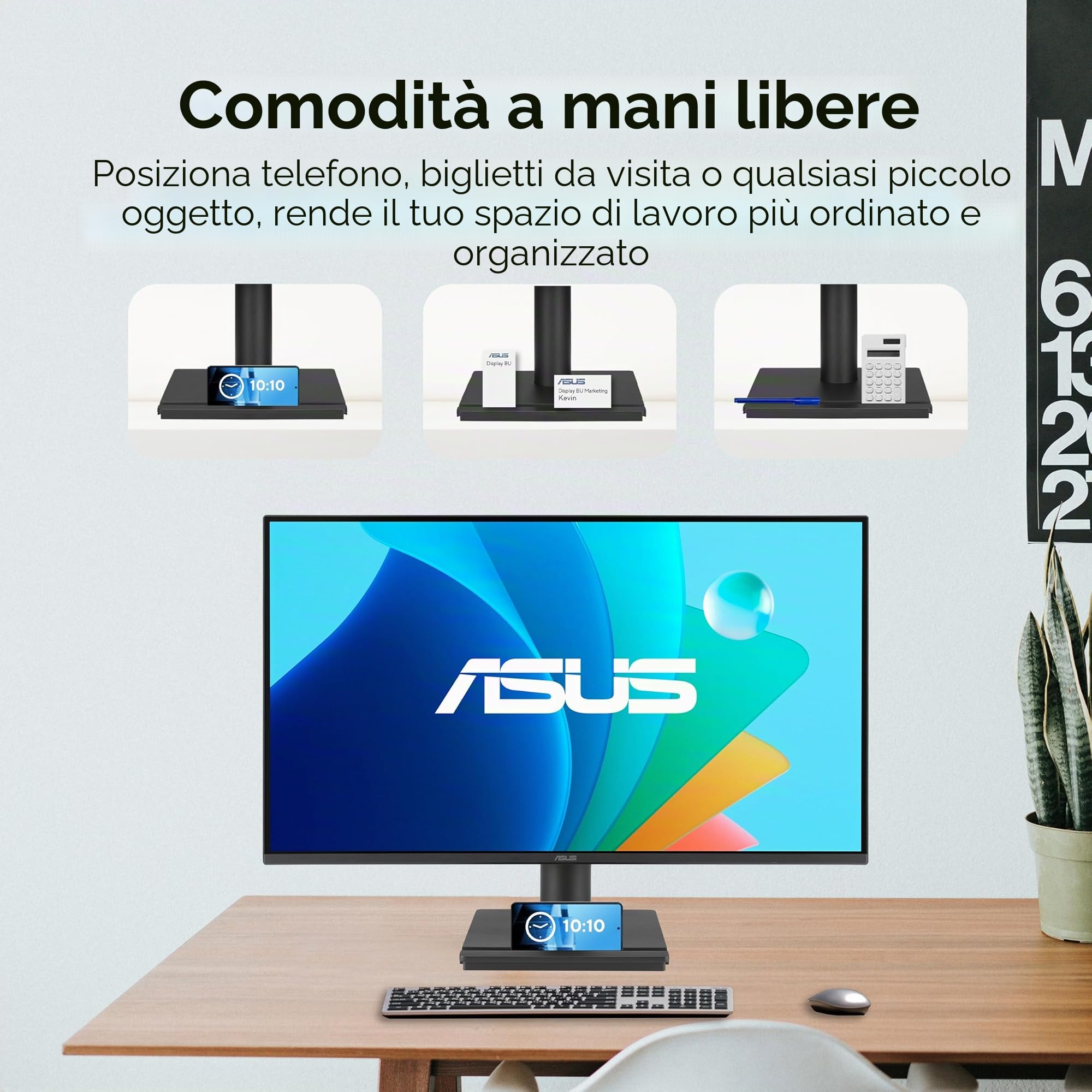 ASUS VA259HGA Eye Care, Monitor da 24,5", Full HD IPS (1920x1080), 1ms MPRT, 120Hz, Senza Cornice, Porte HDMI e VGA, Low Blue Light, Tecnologia Flicker Free, Adaptive-Sync, Montabile a Parete, Nero