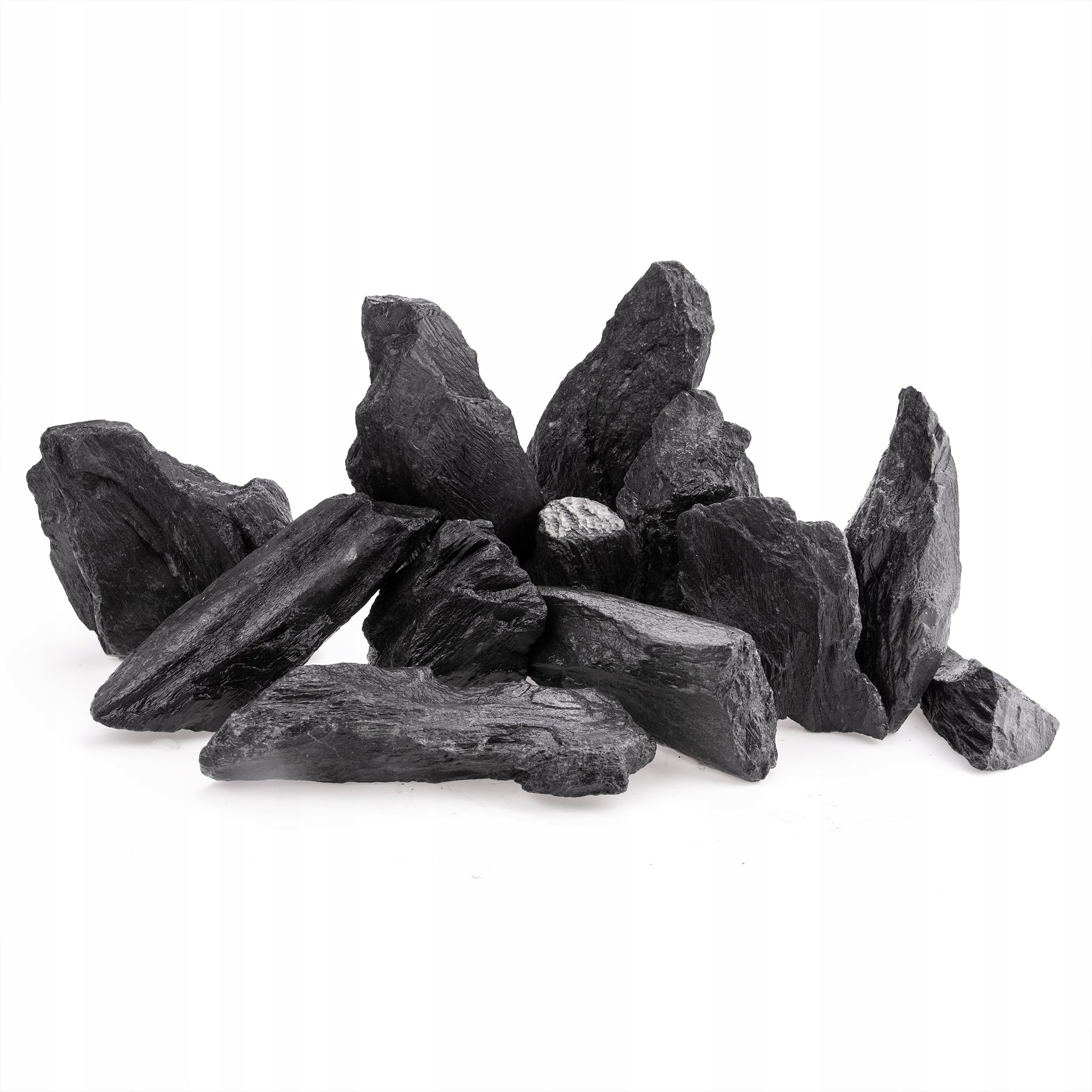 Schiefer Aquarium Steine Schwarz 24 kg Aquascaping Deko Holzoptik