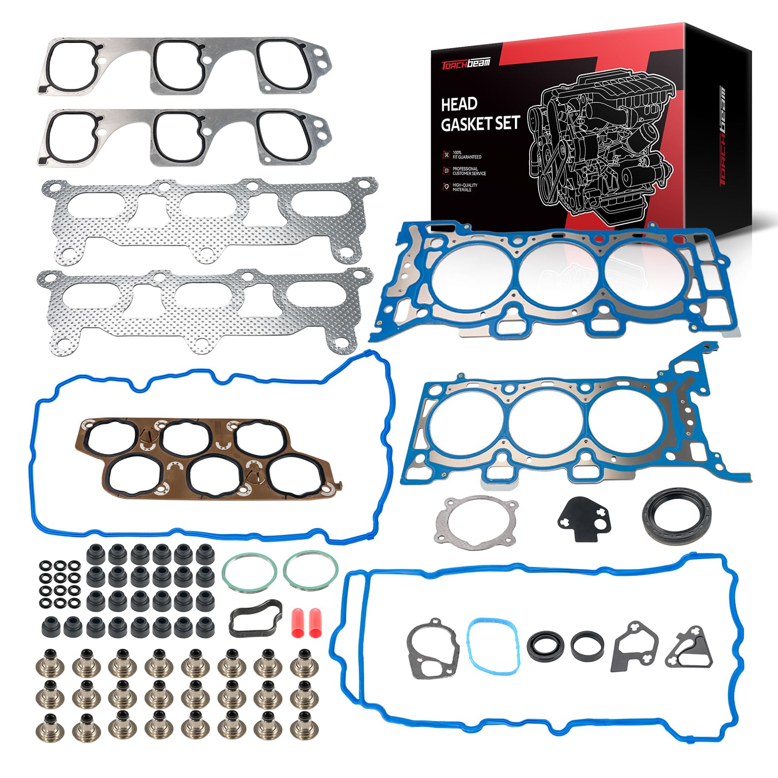 Torchbeam Head Gasket Kit, Engine Cylinder Head Gasket Set Fit for Pontiac G8 2008-2009 3.6L, Replace# HS26376PT3, HS54661C, HS26376PT2, 021105301