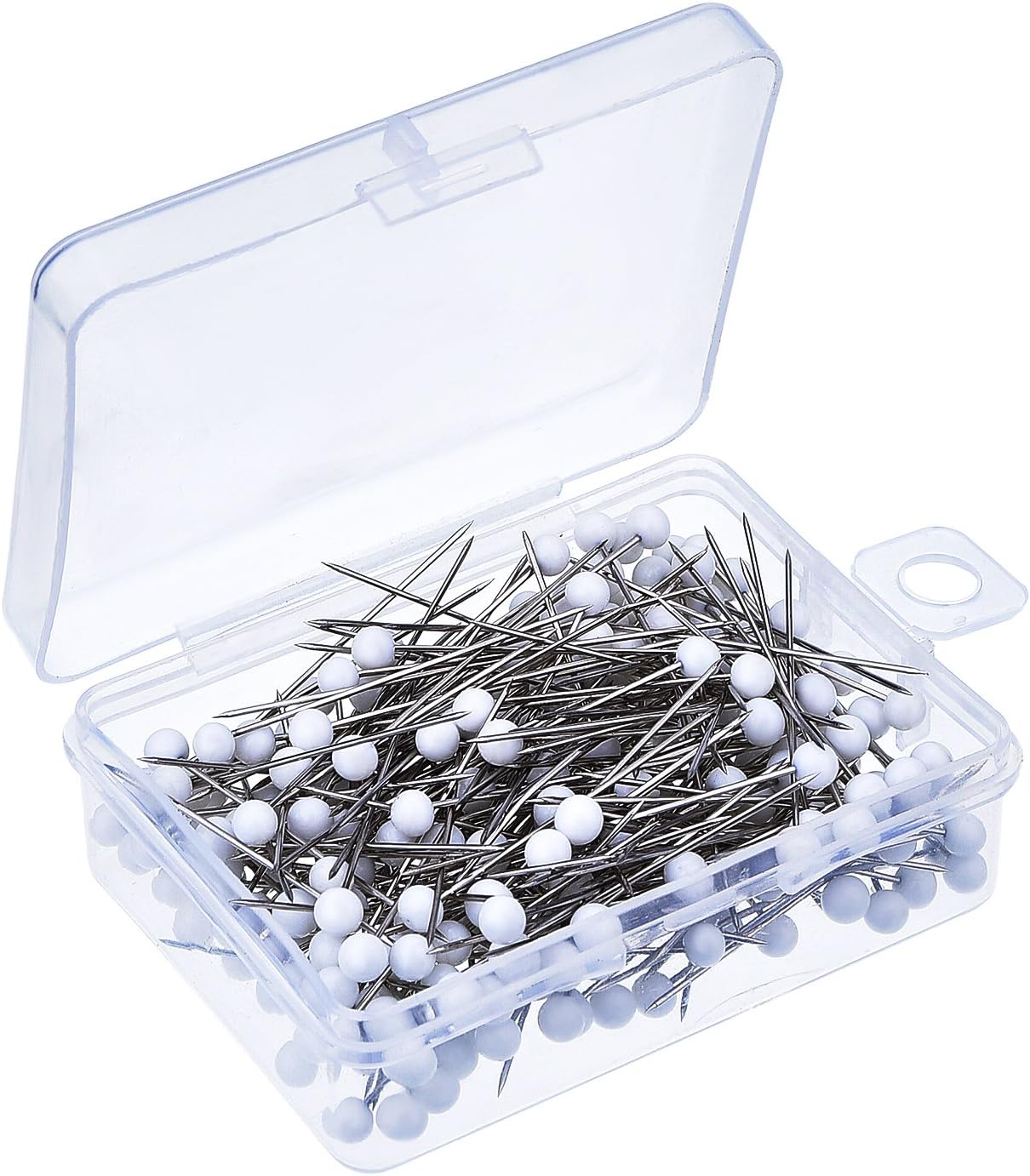 250 Pieces Glass Head Pins Boxed for Dressmaker (White)