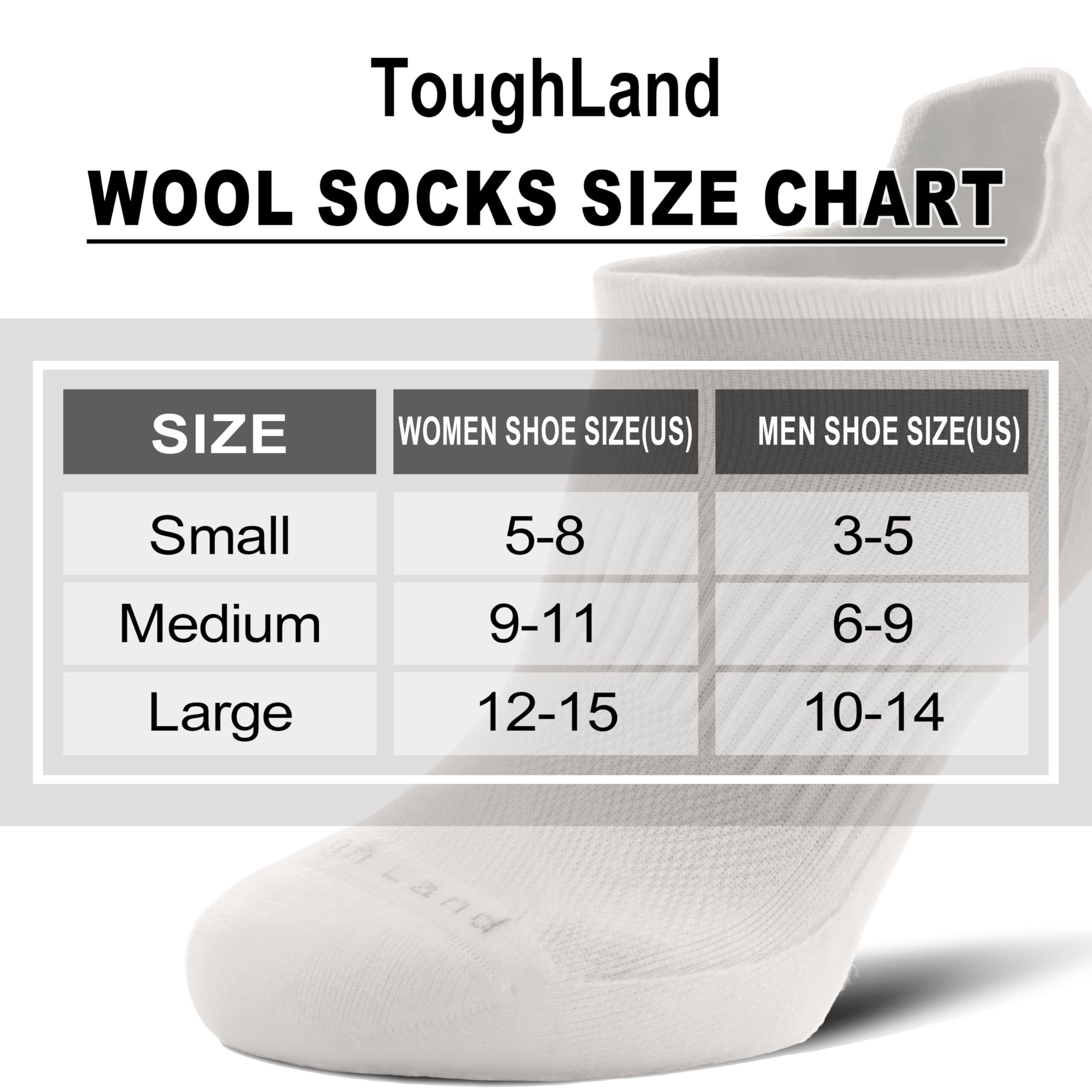 Toughland - Calcetines de lana merino para hombre y mujer, 80 % lana merino, ligeros, acolchados para correr, senderismo