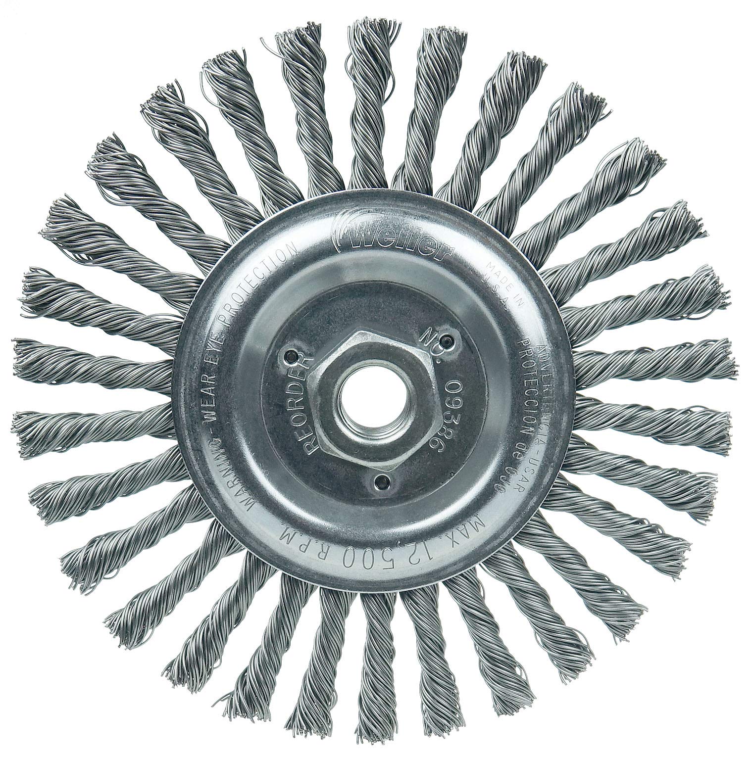 Weiler 09386 Roughneck Jr. - Spazzola per la pulizia della saldatura, con filo di acciaio da 0,23 cm, dado UNC da 5/8"-11 (confezione da 10)