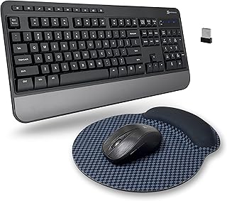 X9 Wireless Keyboard and Mouse Combo - 3 in 1 Workflow Trio - 114 Key Cordless Keyboard and Mouse Combo with Mouse Pad - 2.4G USB Wireless Mouse Keyboard Combo for Laptop, Computer, PC & Chrome